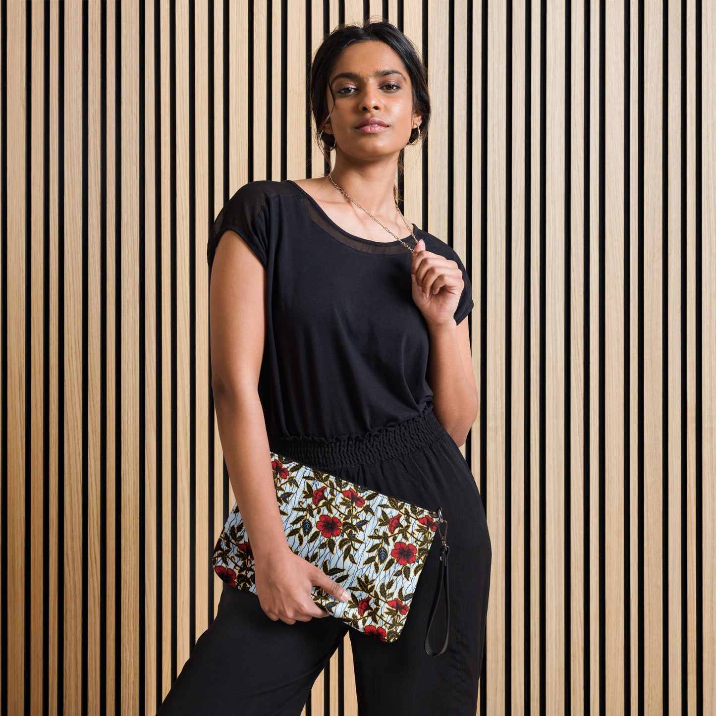 Hibiscus & Leaves Ankara Crossbody Bag