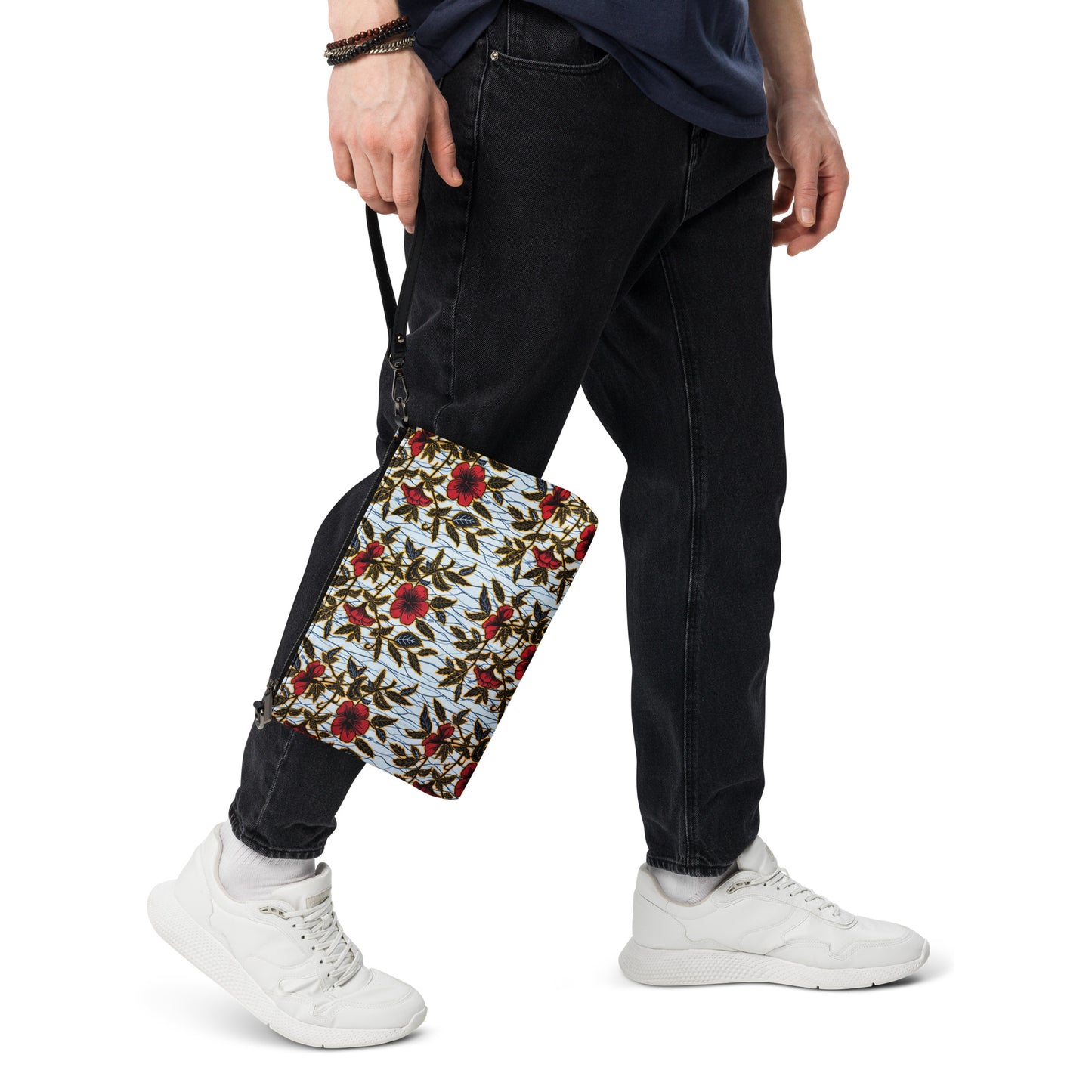 Hibiscus & Leaves Ankara Crossbody Bag