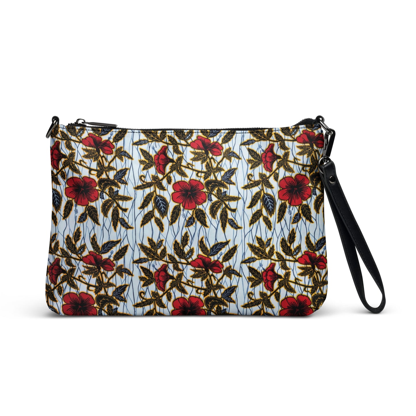 Hibiscus & Leaves Ankara Crossbody Bag