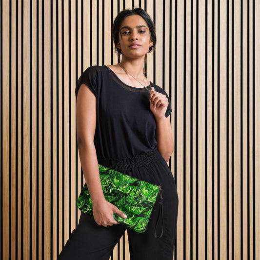 Green Abstract Ankara Crossbody Bag