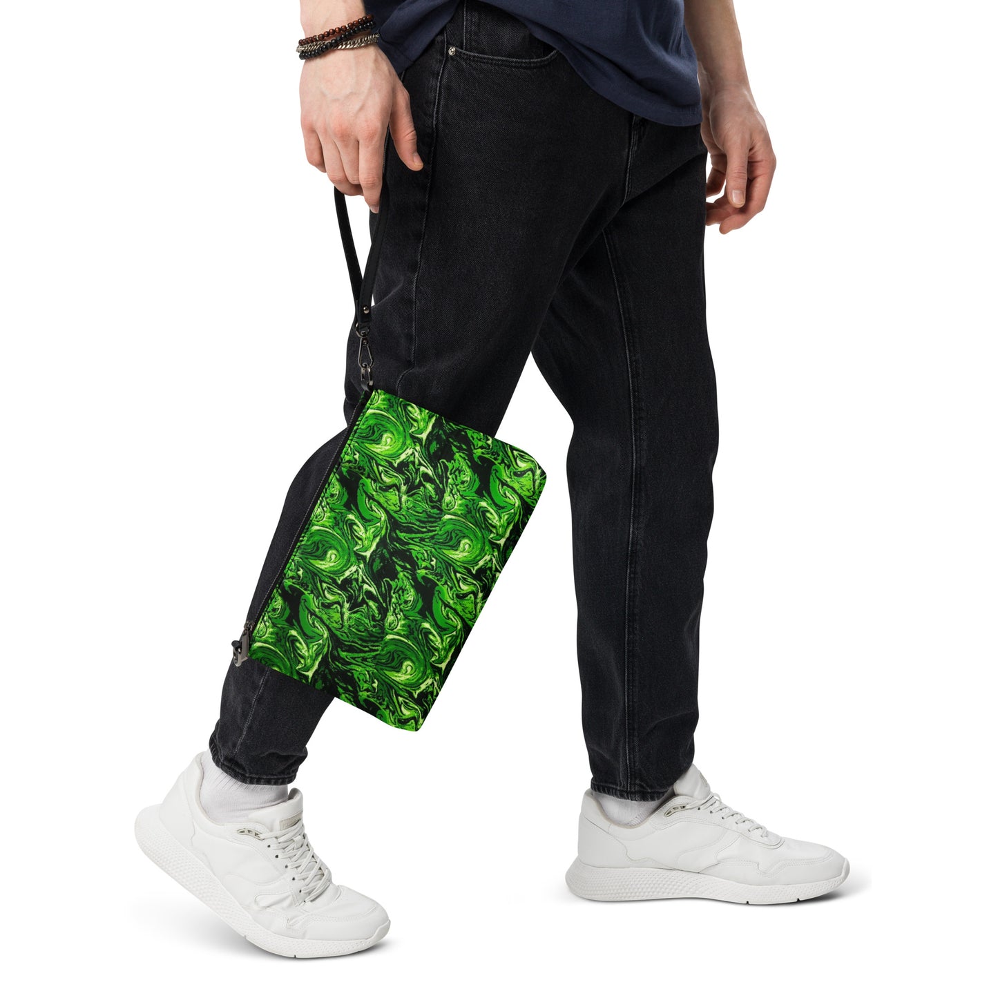 Green Abstract Ankara Crossbody Bag