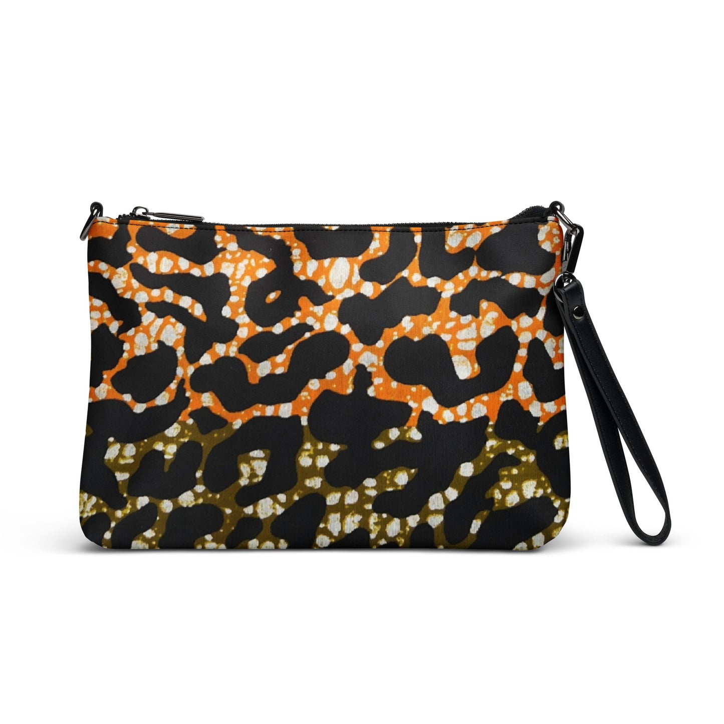 Green Orange Leopard Ankara Crossbody Bag