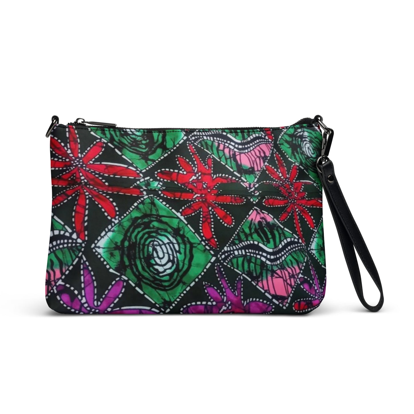 Green Red Purple Ankara Crossbody Bag