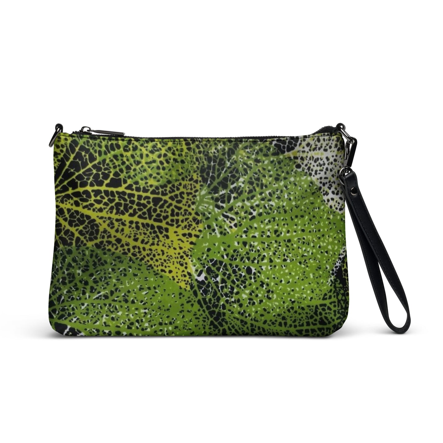 Green Spine Leaves Ankara Crossbody Bag