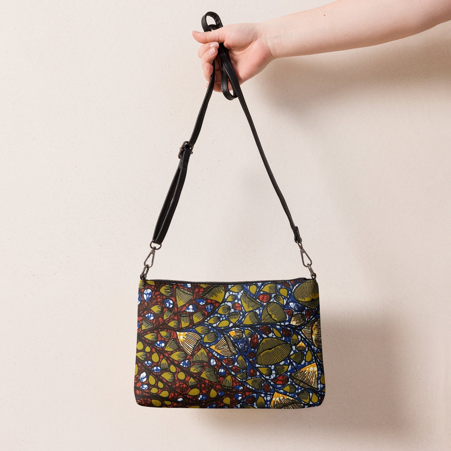 Leafy Abstract Ankara Crossbody Bag