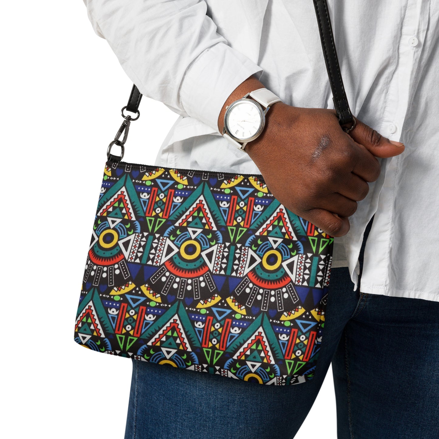 Multicolour Bogolan Ankara Crossbody Bag