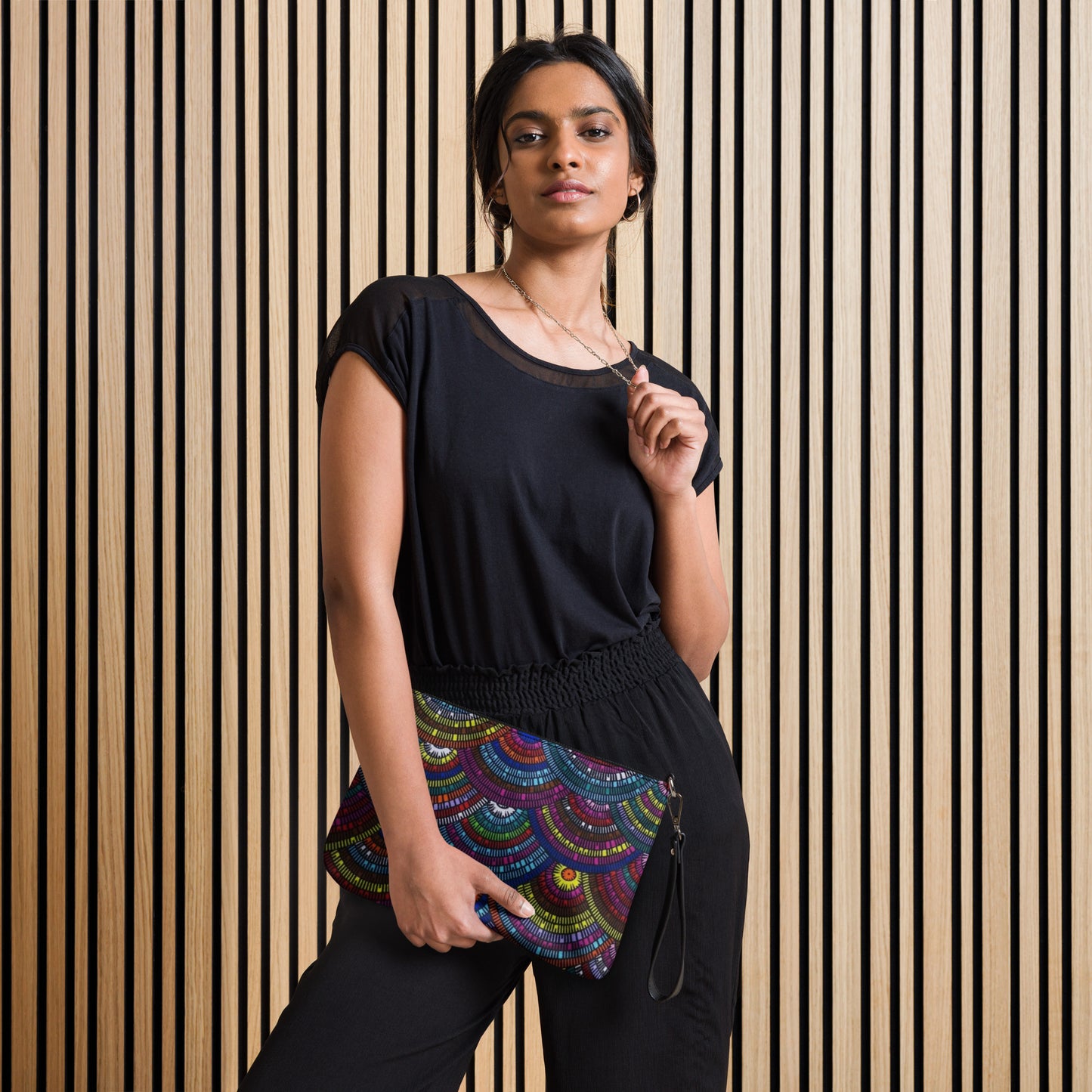 Multicolour Half Circle Ankara Crossbody Bag