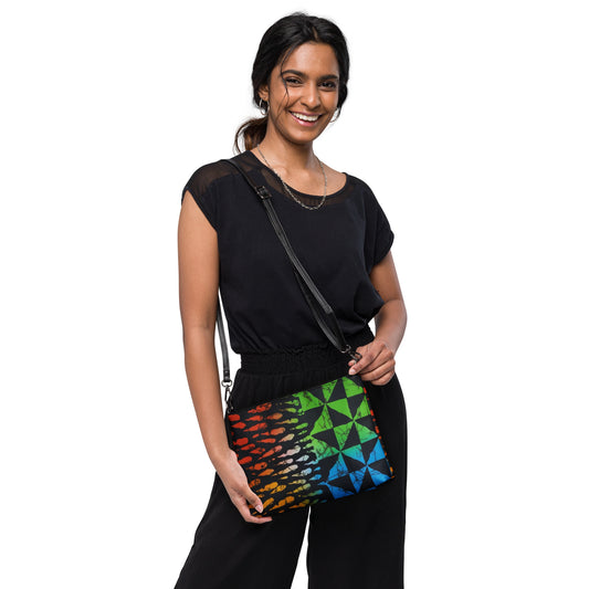 Multicolour Shapes Adire Ankara Crossbody Bag