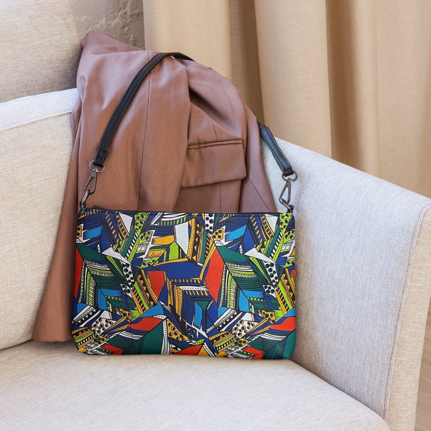 Multicolour Shapes Ankara Crossbody Bag