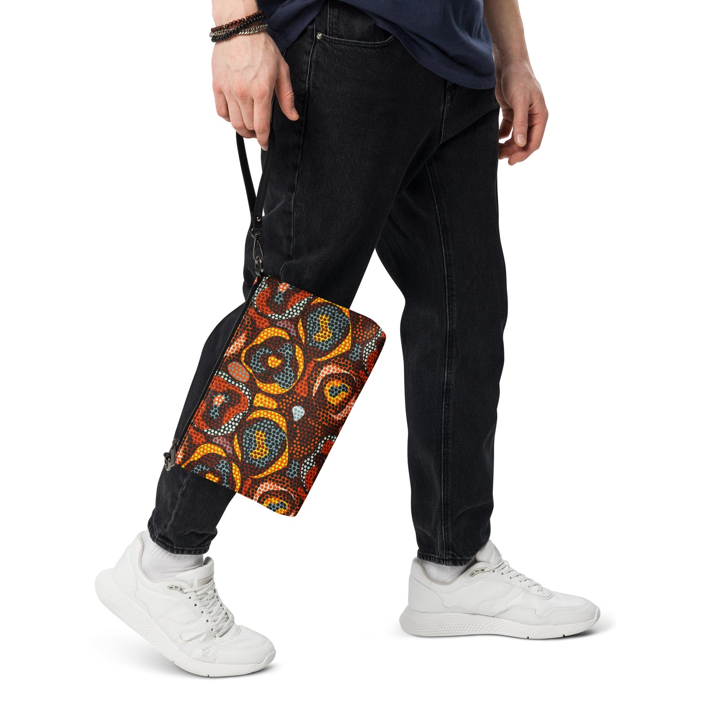 Multicoloured Orange Abstract Ankara Crossbody Bag