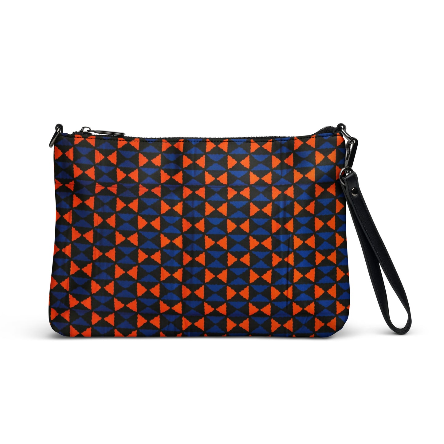 Orange & Blue Triangle Ankara Crossbody Bag
