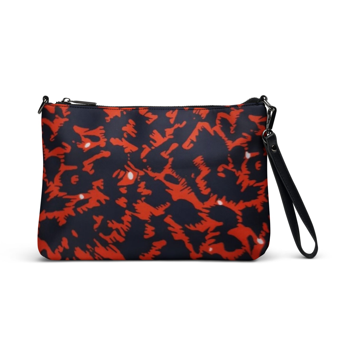 Orange Leopard Ankara Crossbody Bag