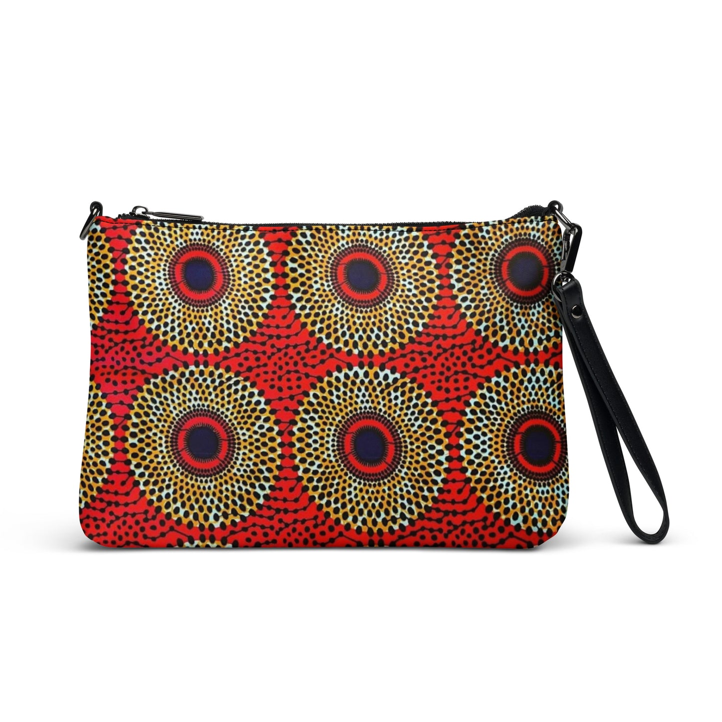 Orange Mandela Ankara Crossbody Bag