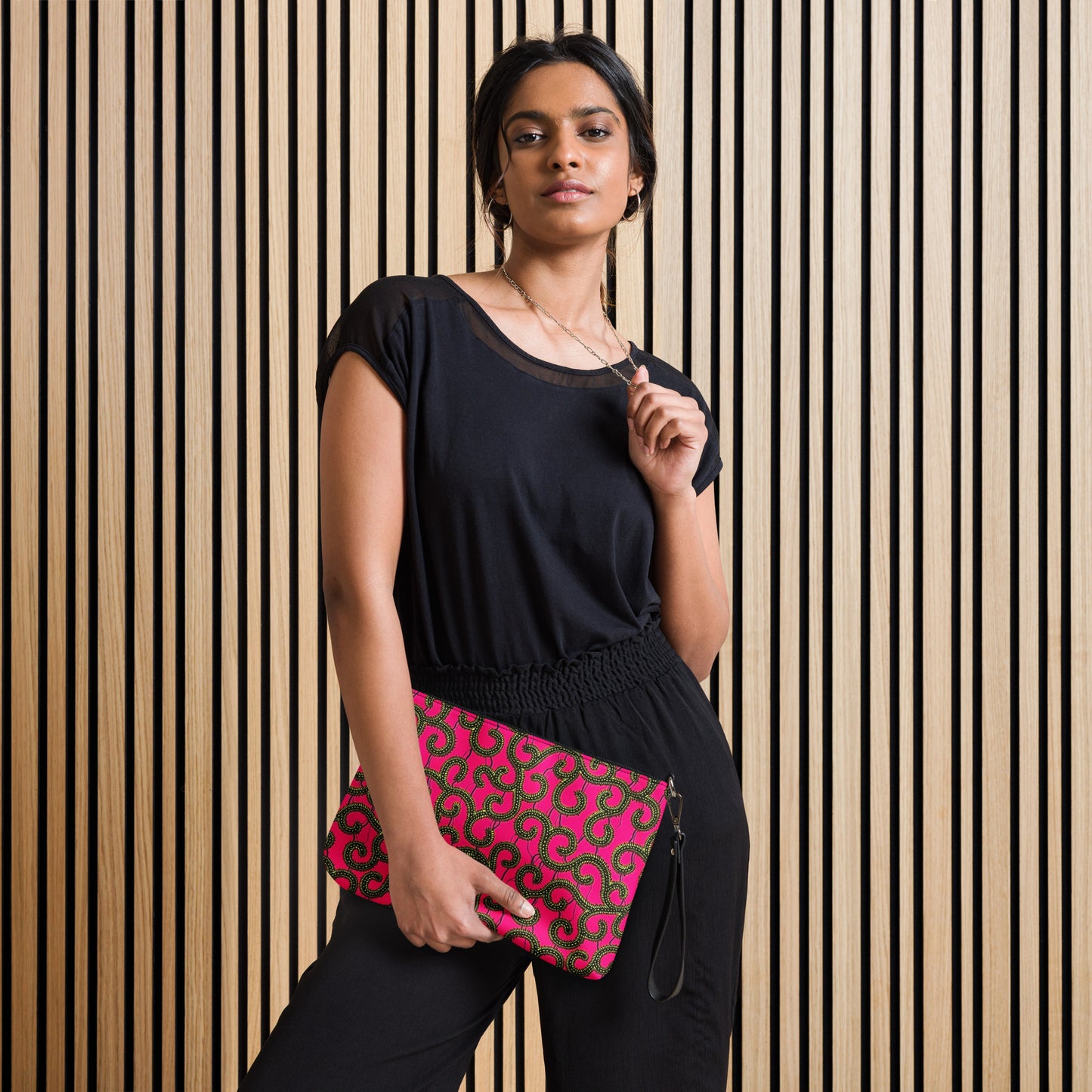 Pink Ankara Crossbody Bag