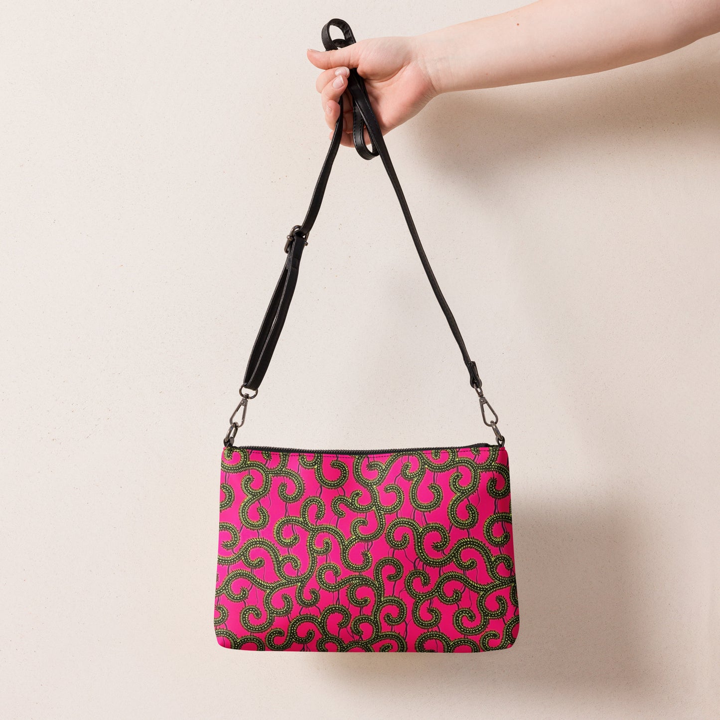 Pink Ankara Crossbody Bag