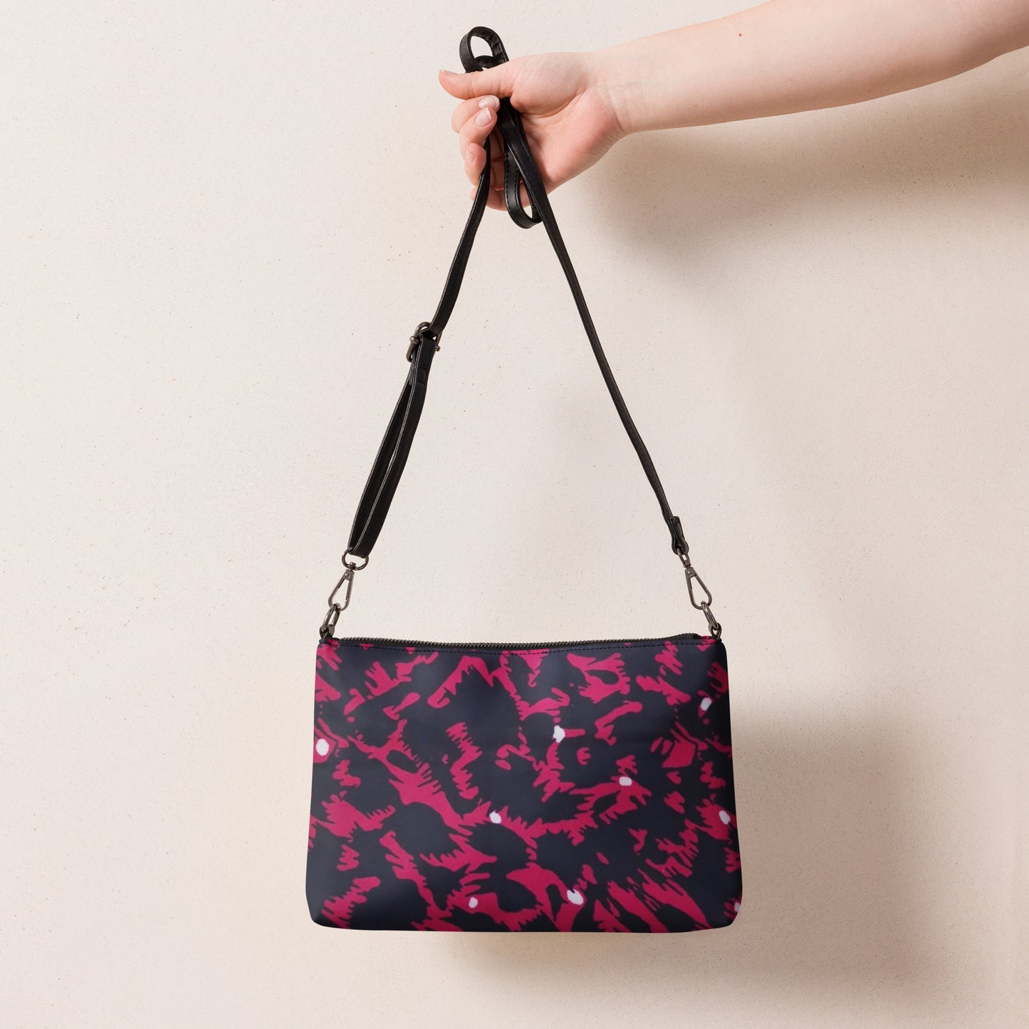 Pink Leopard Ankara Crossbody Bag