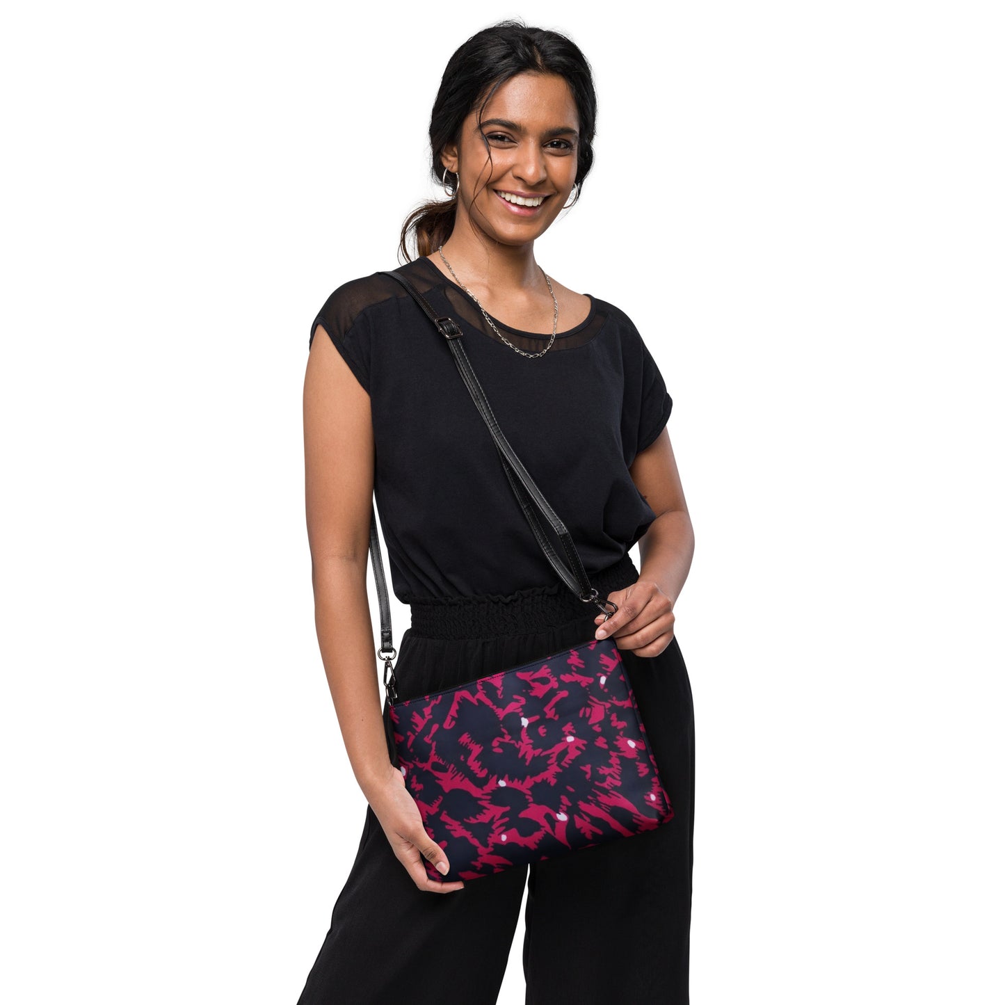 Pink Leopard Ankara Crossbody Bag