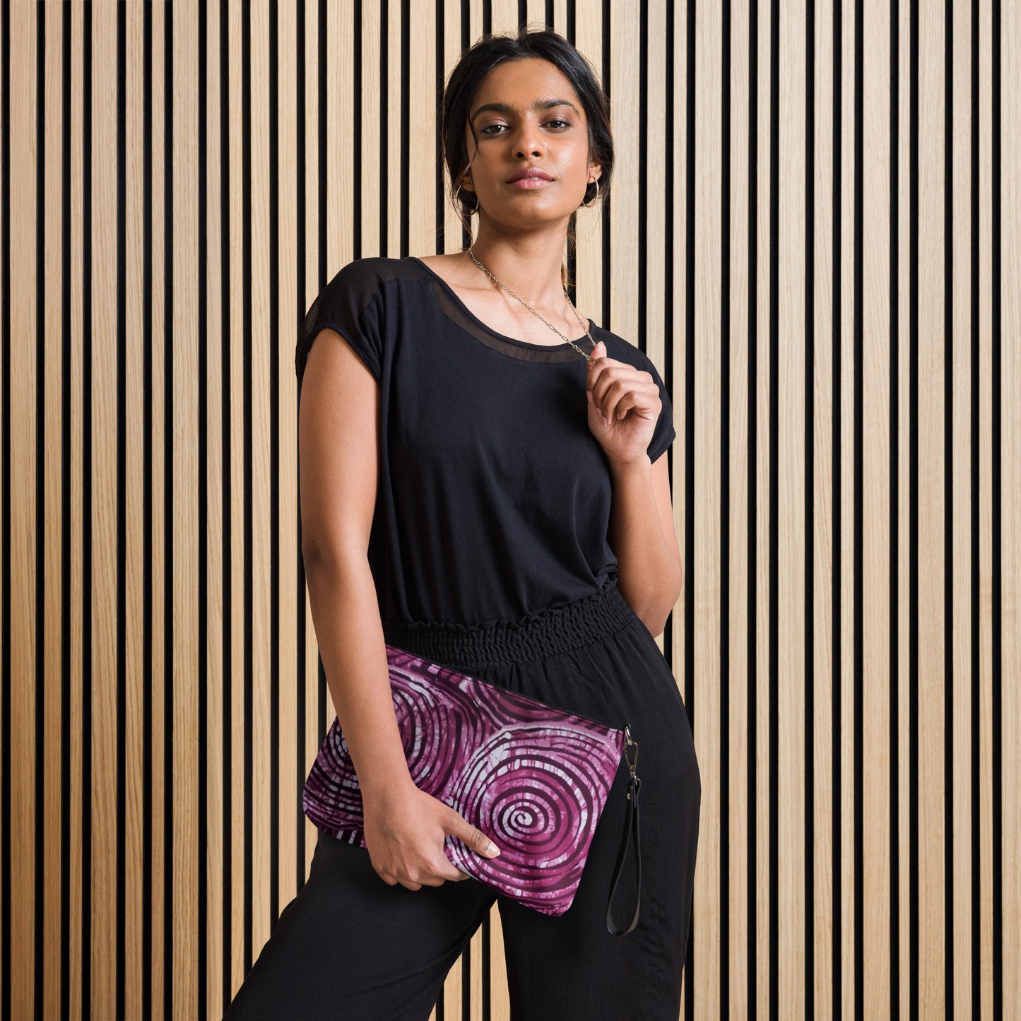 Pink Swirls Adire Crossbody Bag