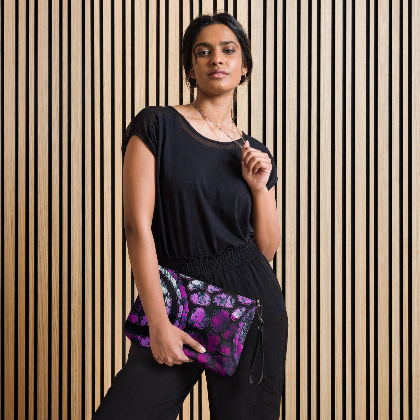 Purple Black Ankara Crossbody Bag