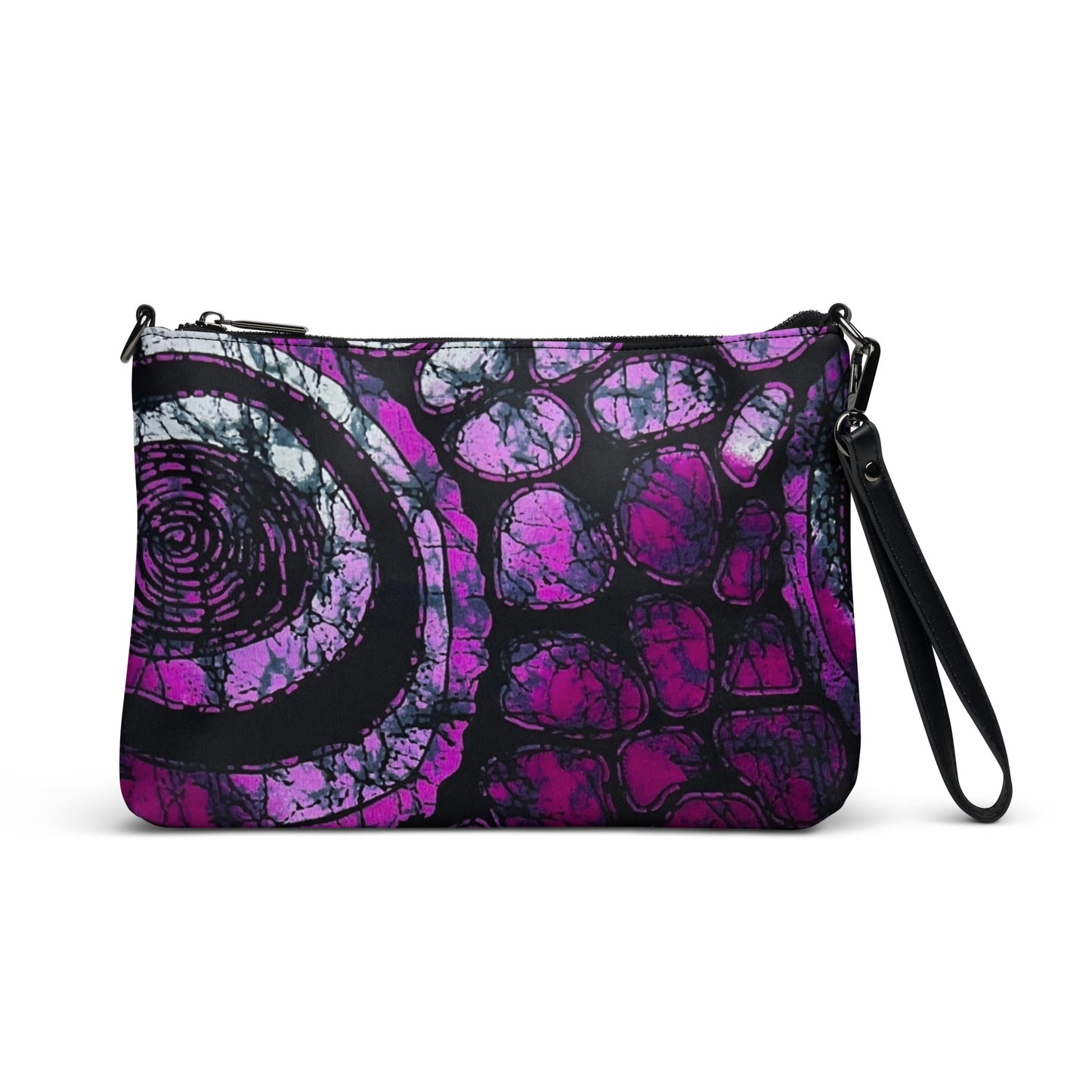 Purple Black Ankara Crossbody Bag