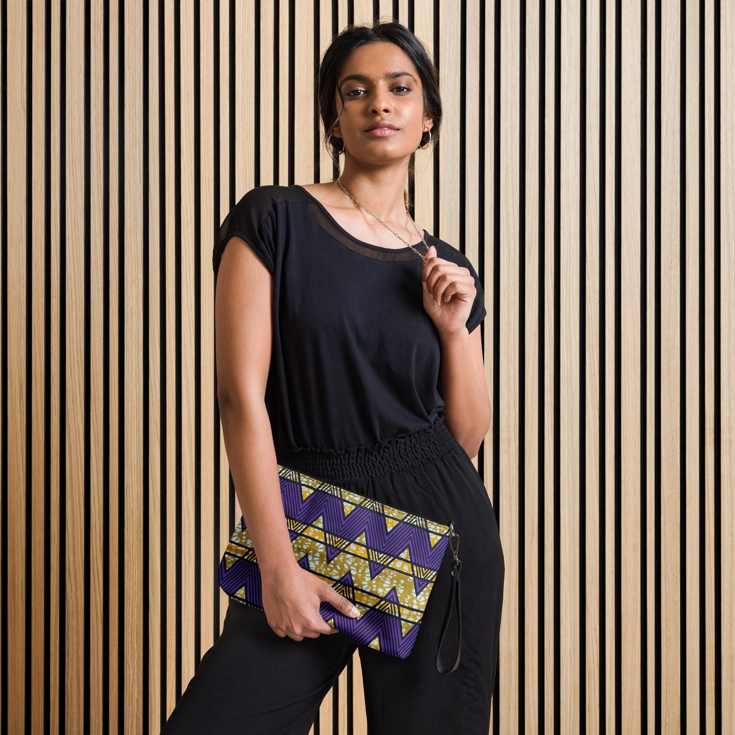 Purple & Yellow Kente Ankara Crossbody Bag