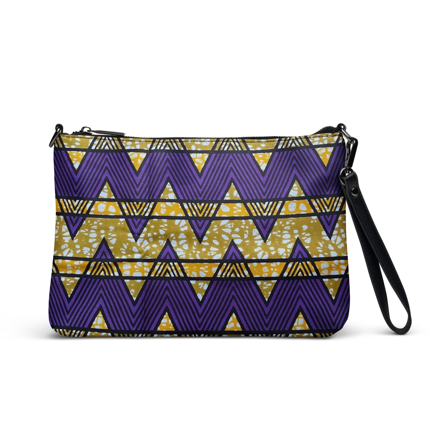 Purple & Yellow Kente Ankara Crossbody Bag