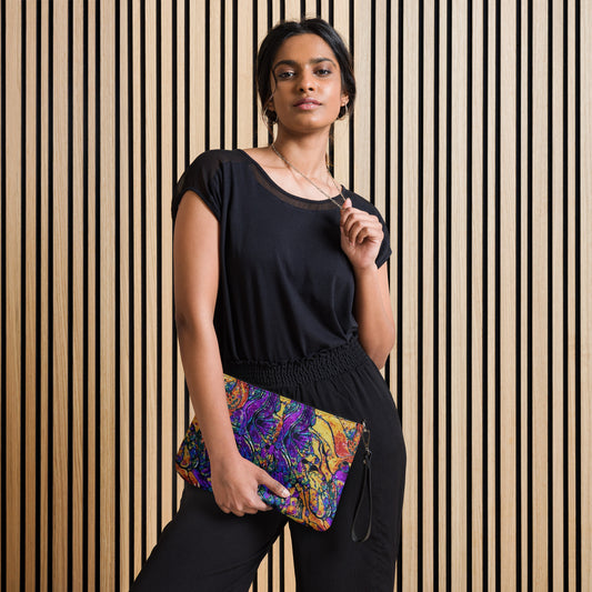 Purple Abstract Ankara Crossbody Bag