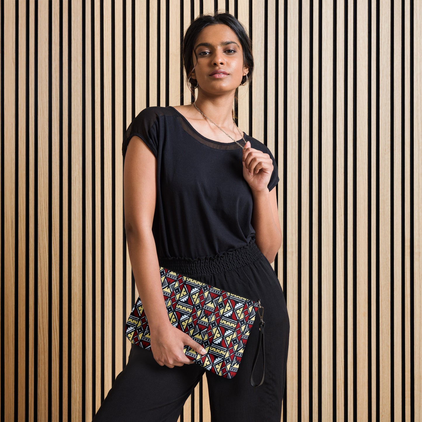 Red Cream Black & White Bogolan Ankara Crossbody Bag