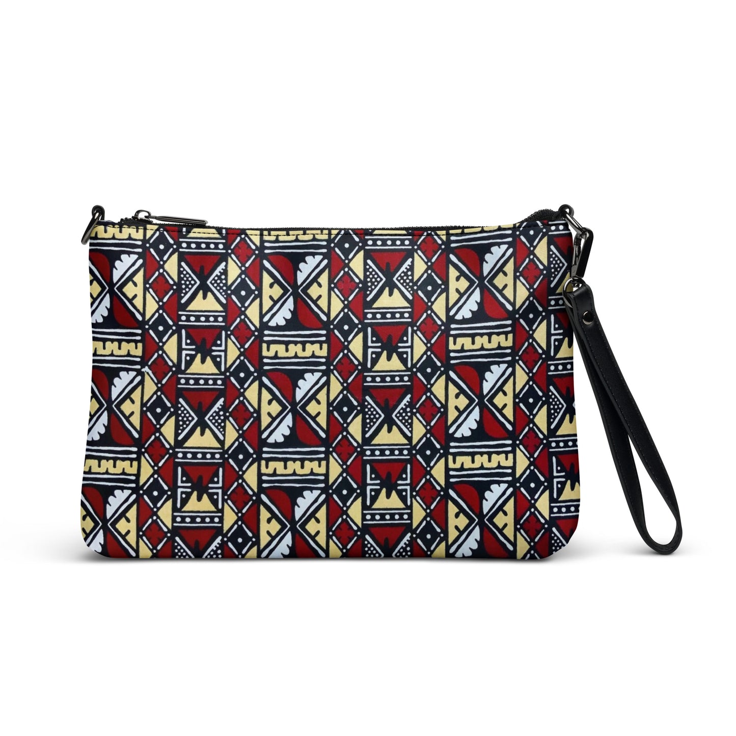 Red Cream Black & White Bogolan Ankara Crossbody Bag