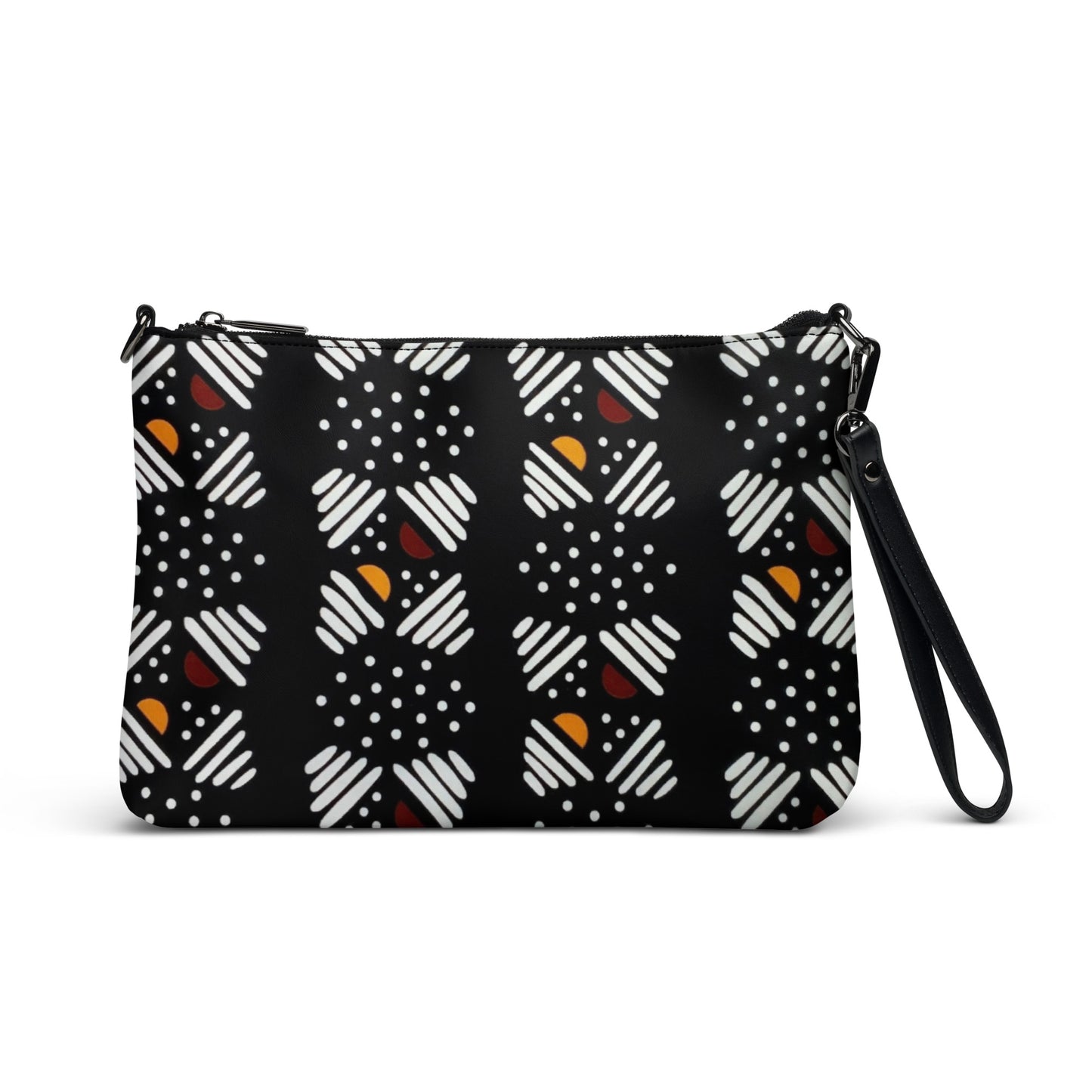 Red Yellow Black & White Bogolan Ankara Crossbody Bag