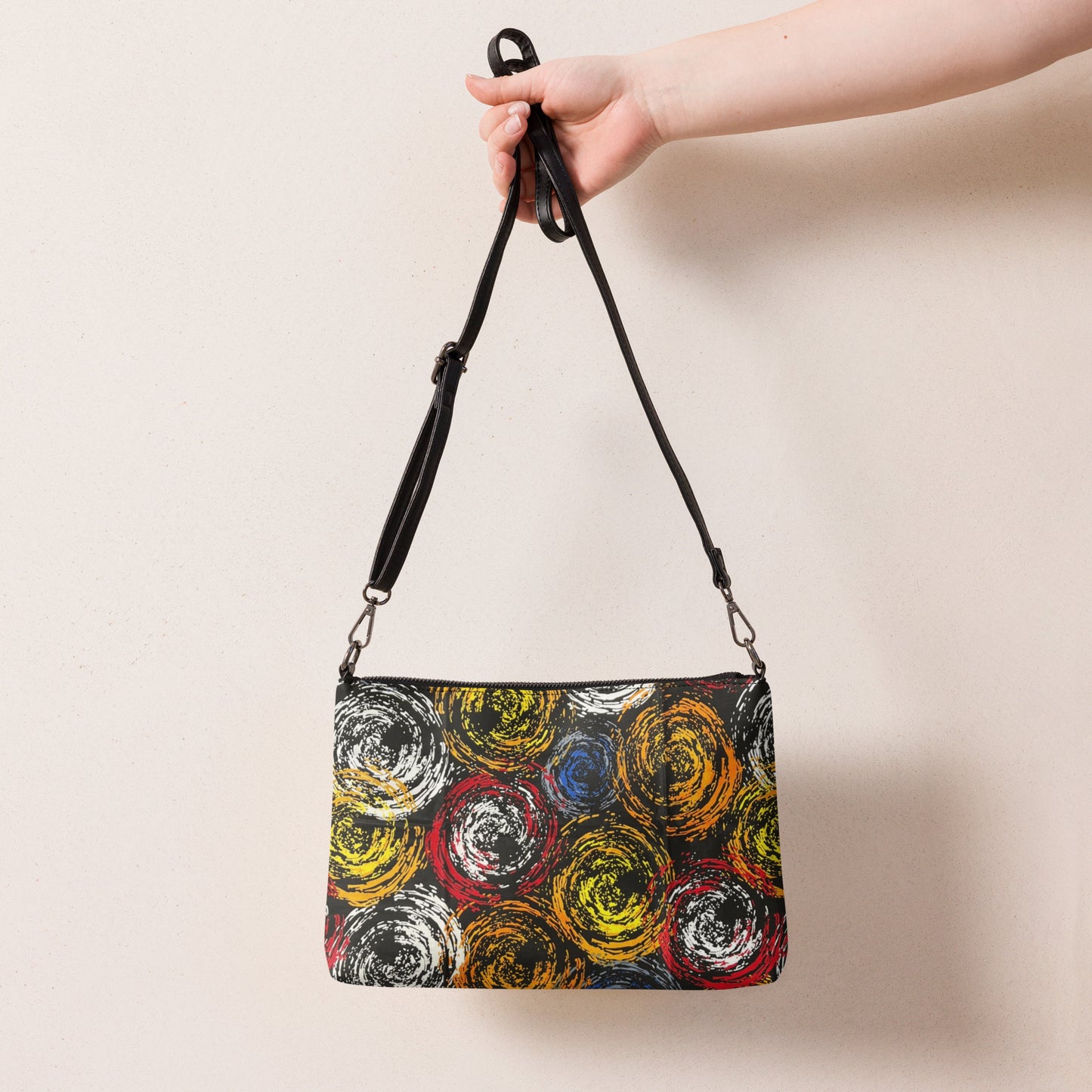 Vibrant Colourful Swirls Ankara Crossbody Bag