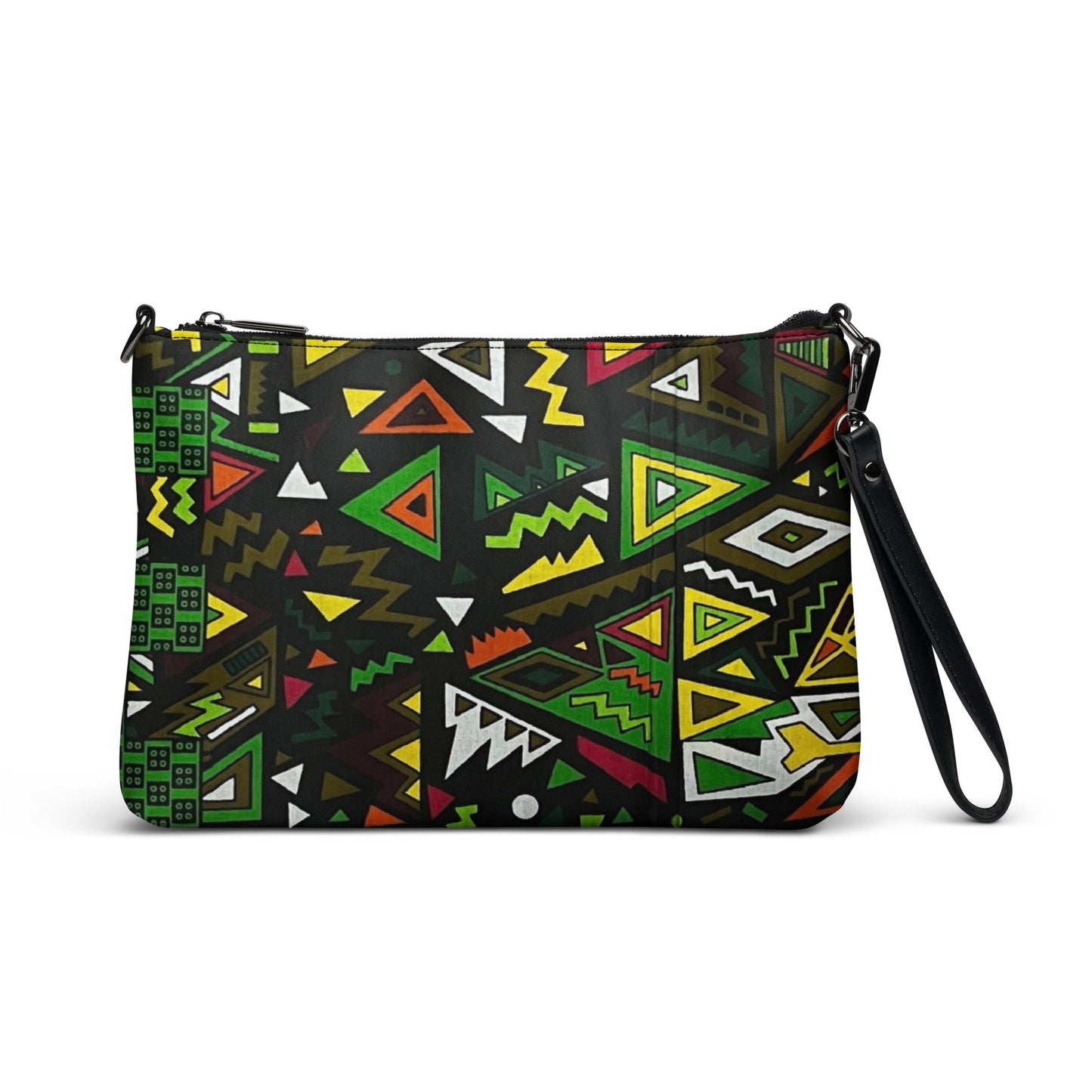 Vibrant Multicolour Green Black Yellow Red Ethnic Ankara Crossbody Bag