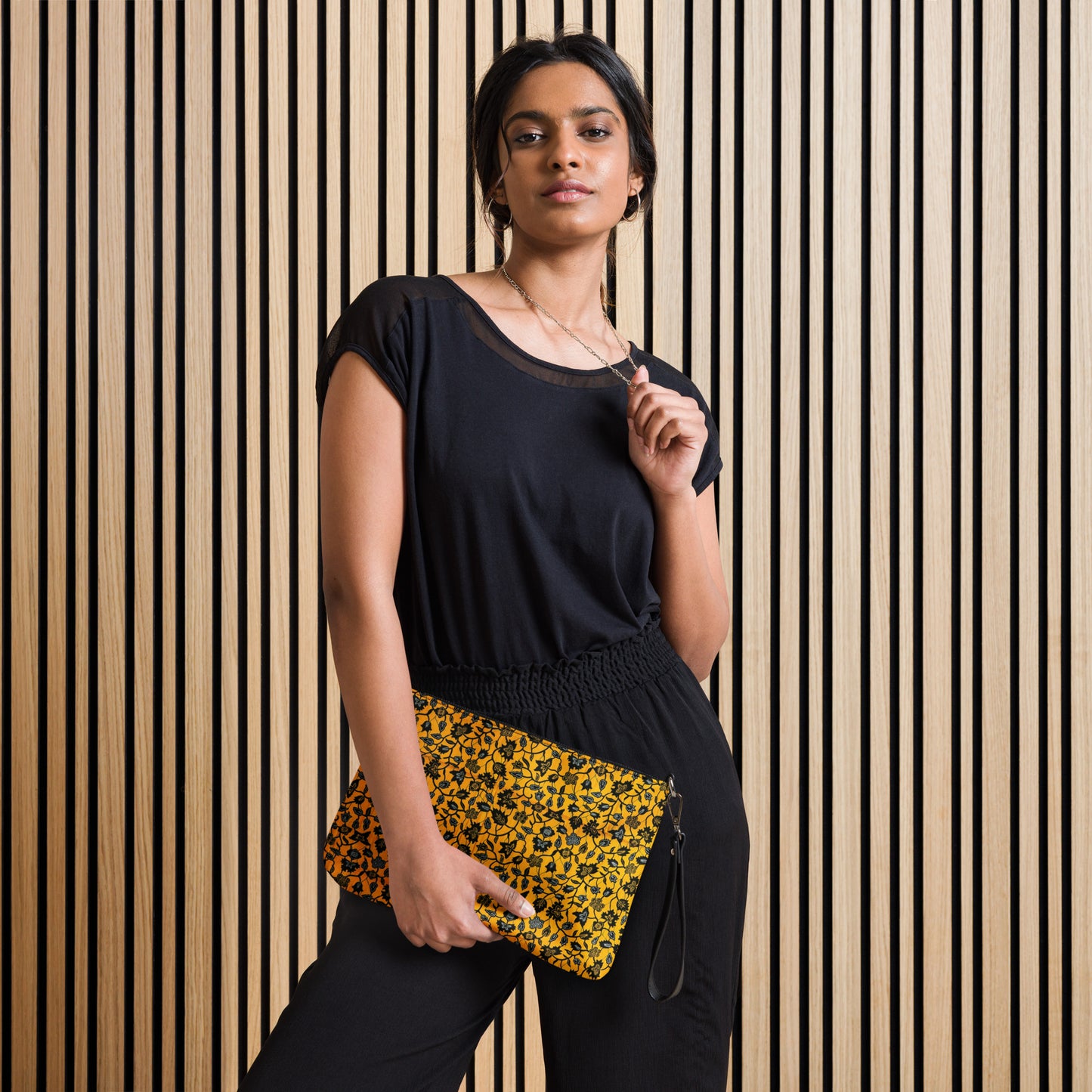 Yellow & Leaves Ankara Crossbody Bag