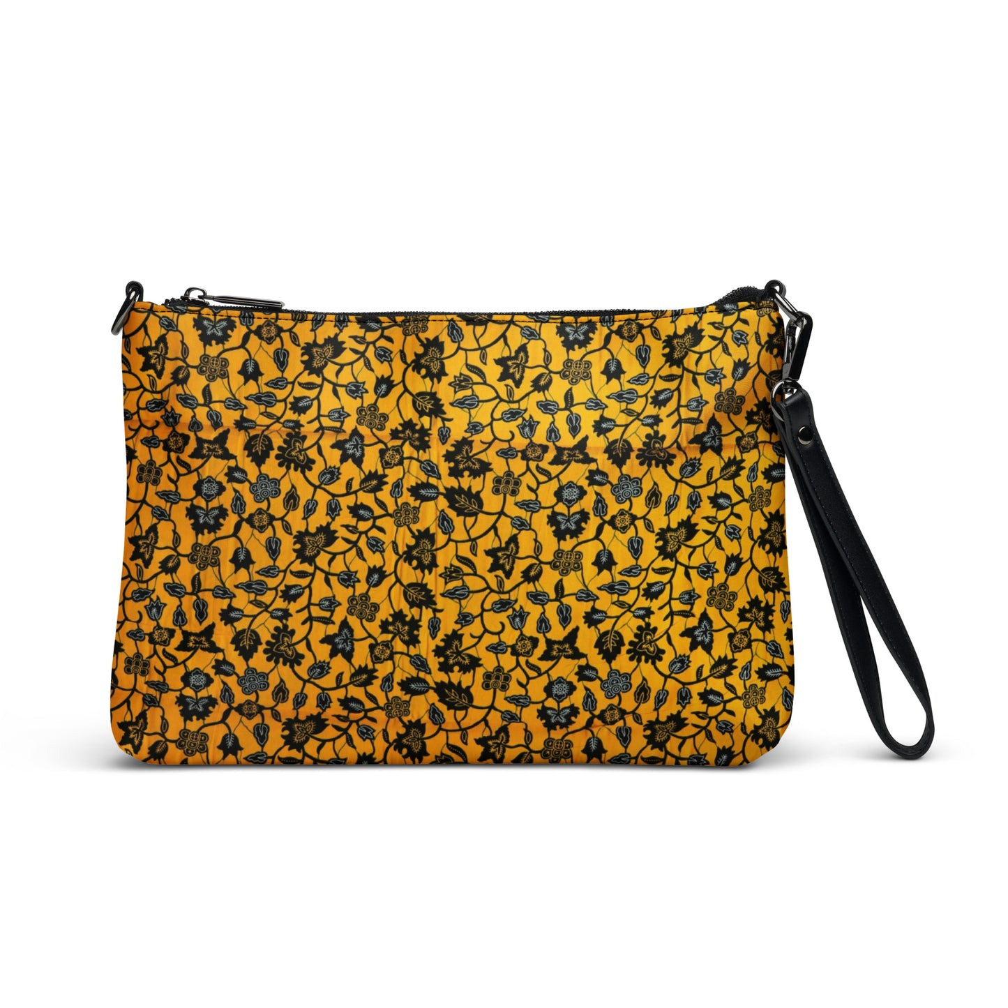 Yellow & Leaves Ankara Crossbody Bag