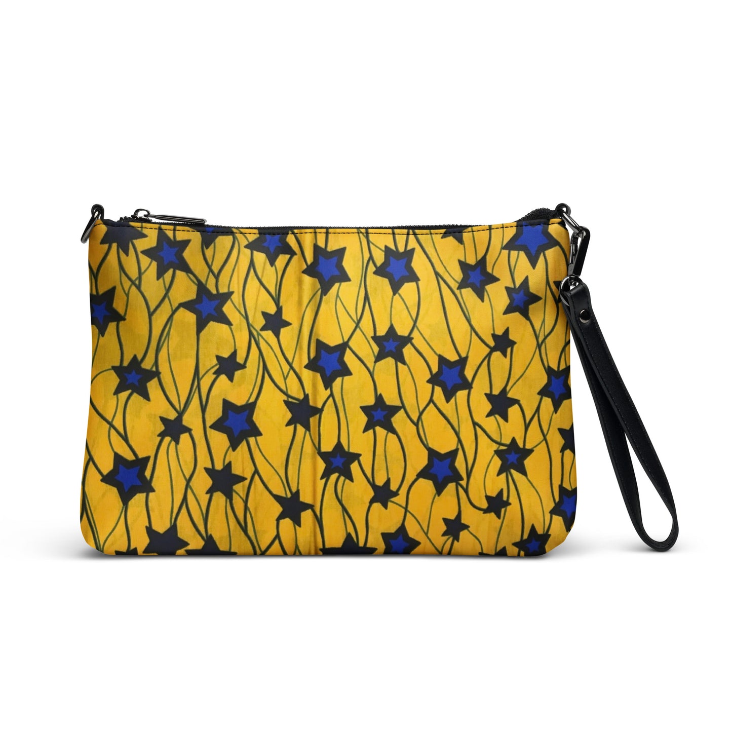 Yellow Blue Star Ankara Crossbody Bag