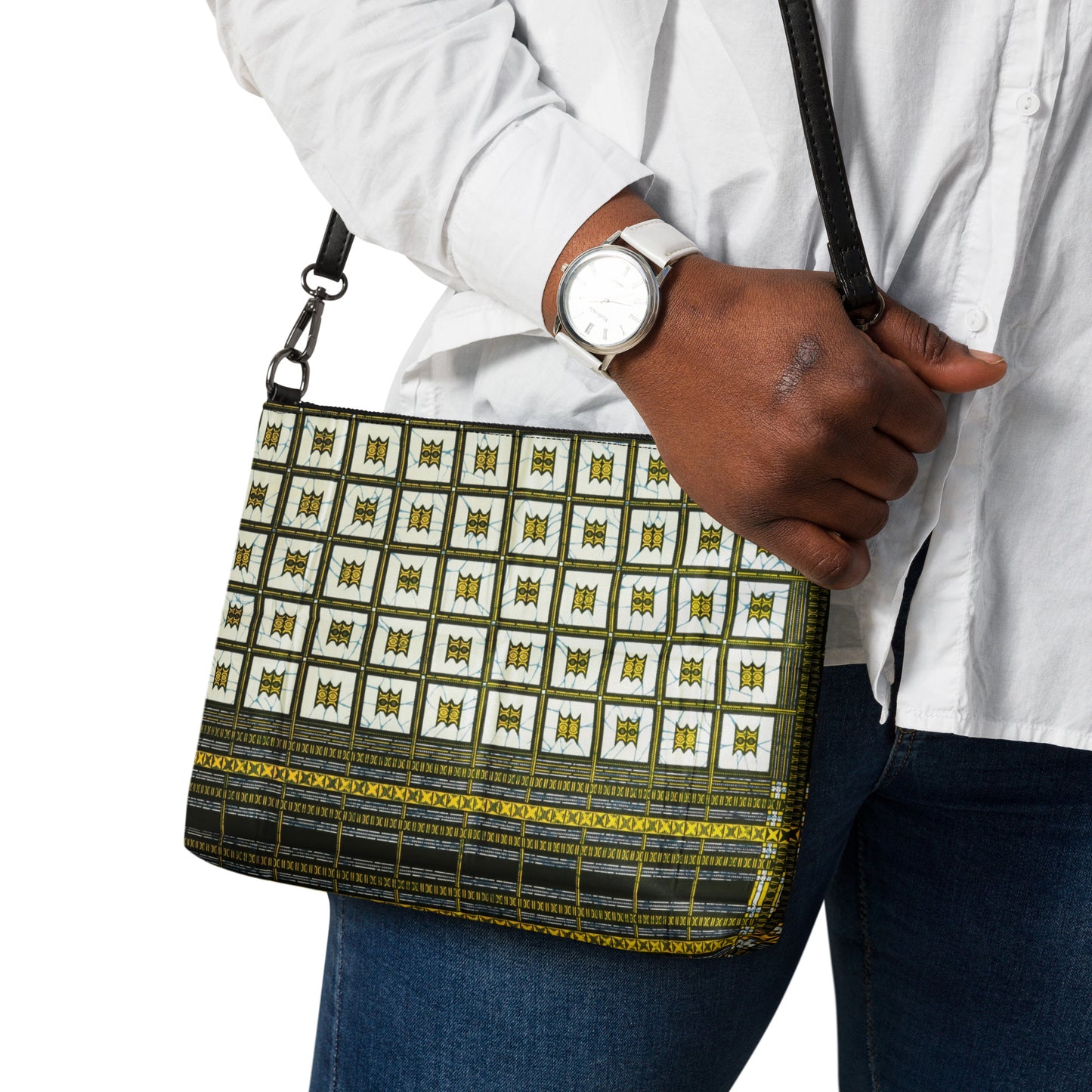 Yellow Ethnic Ankara Crossbody Bag