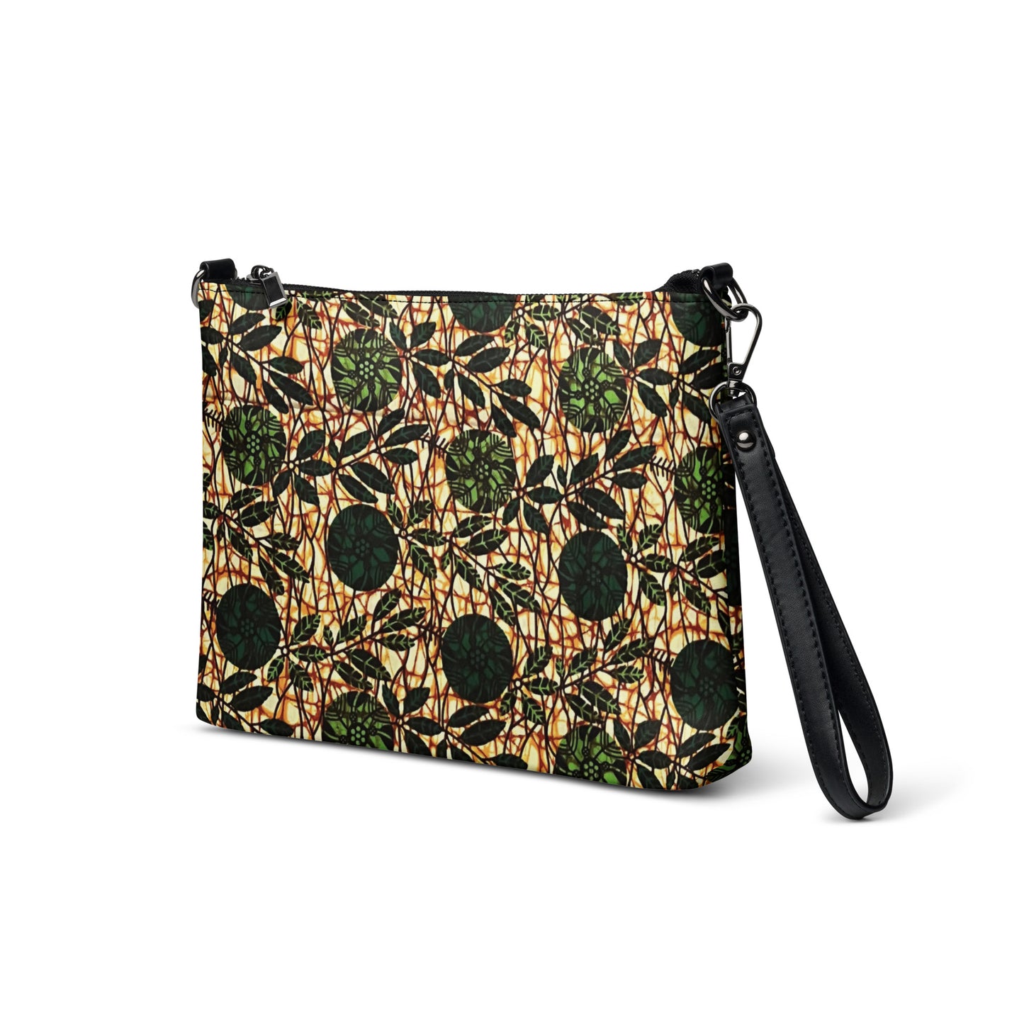 Green Leaf Wine Ankara Crossbody Bag