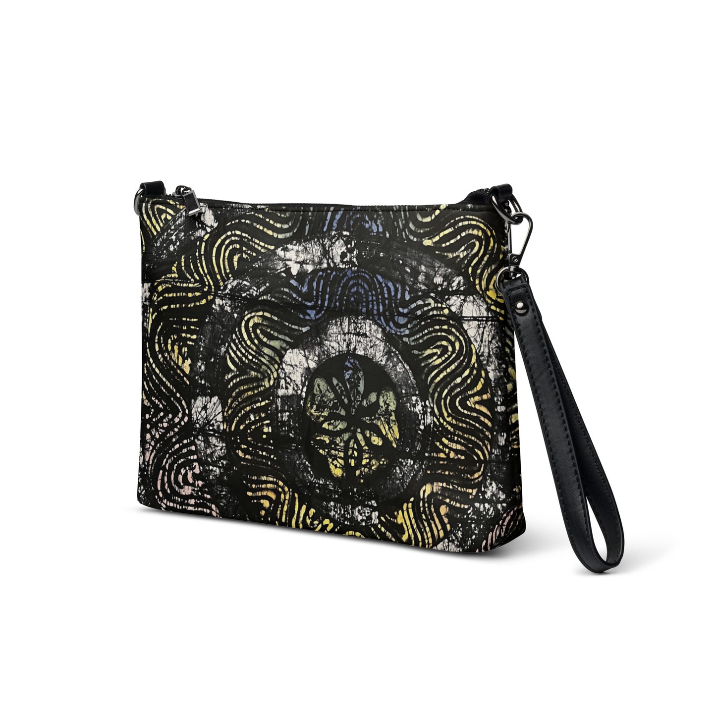 Circles And Swirls Indigo Adire Crossbody Bag