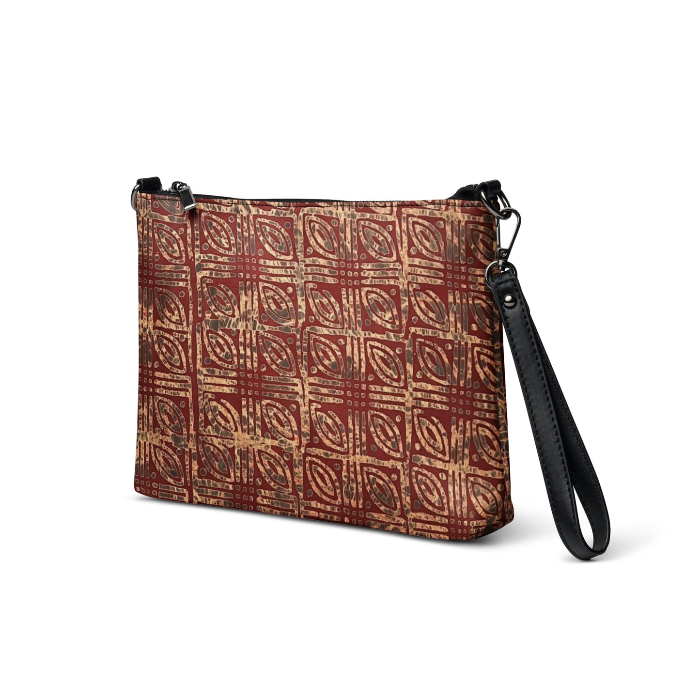 Copper And Gold Adire Crossbody Bag