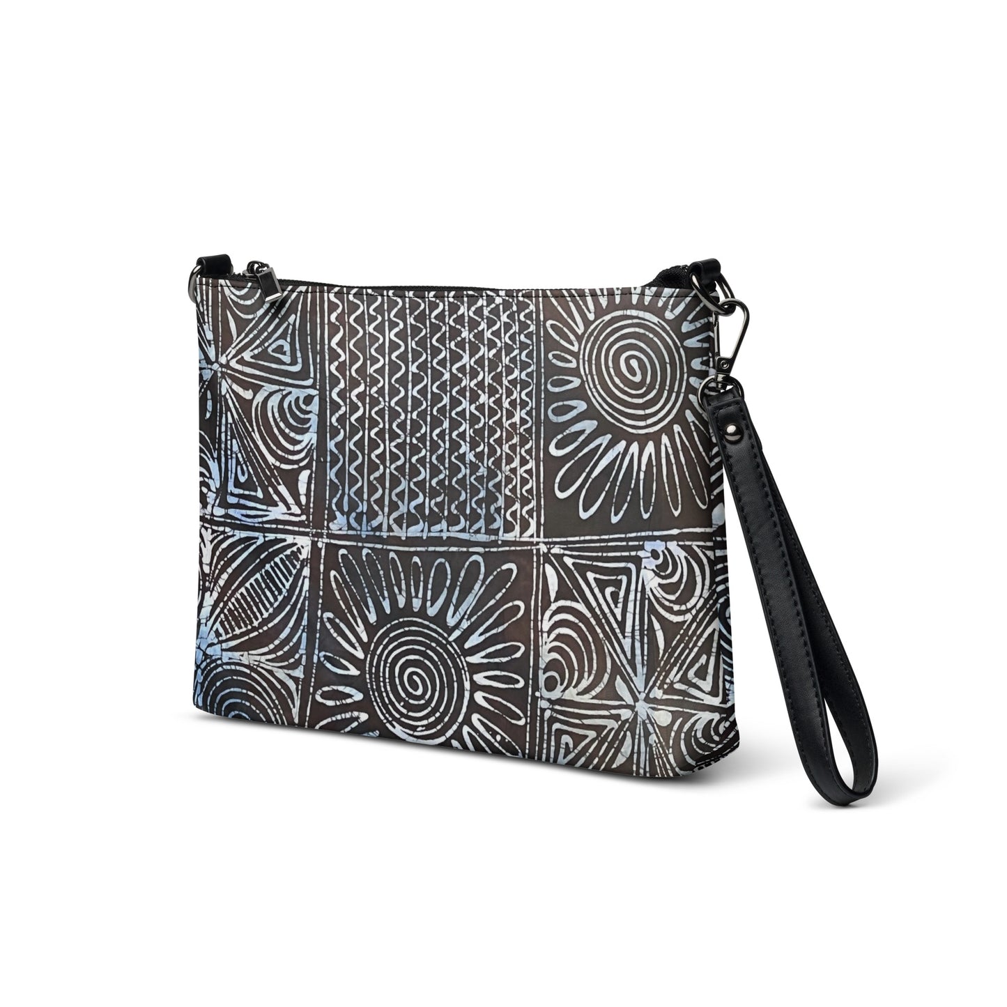 Abstract Cyan Adire Crossbody Bag