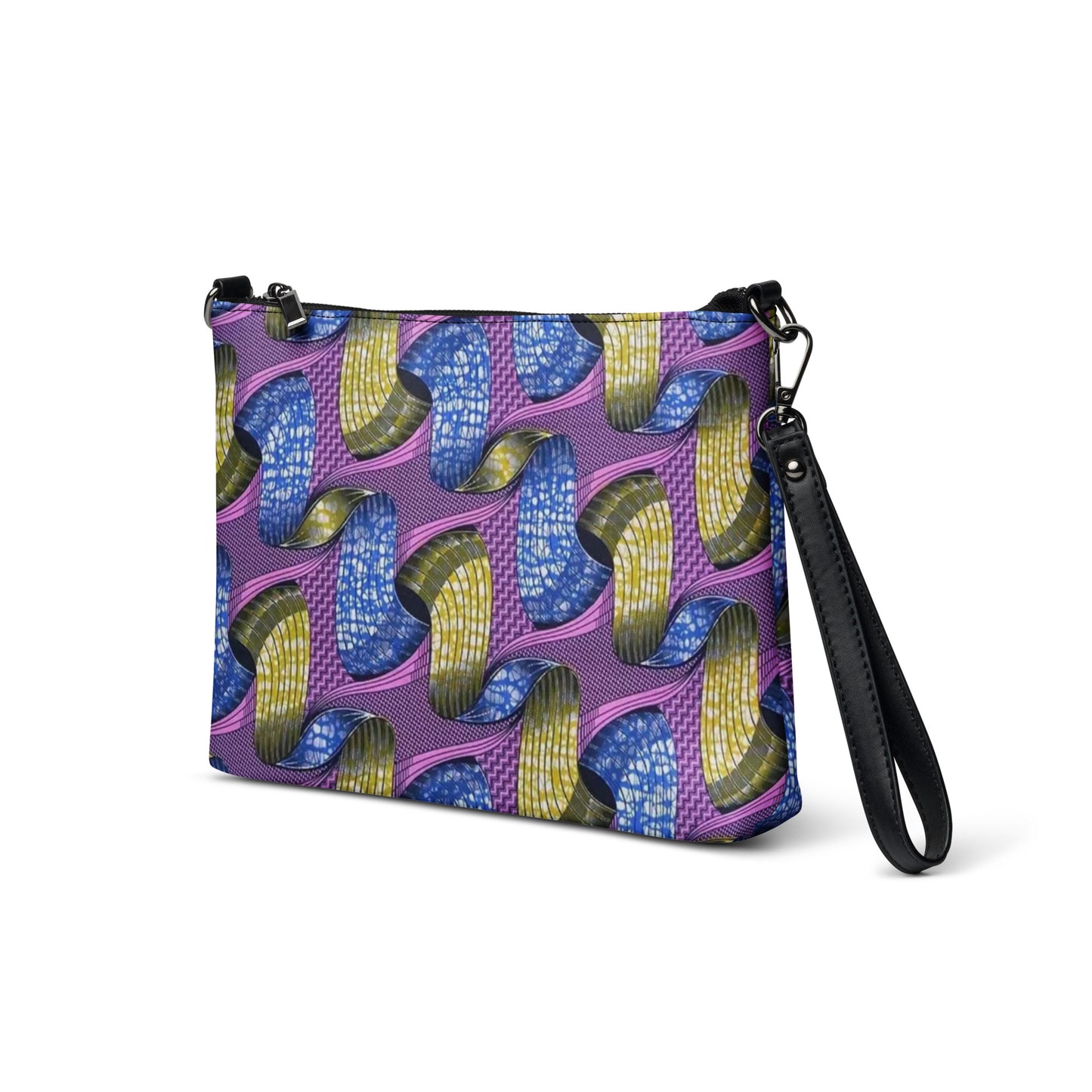 Blue Green Pink Ankara Crossbody Bag
