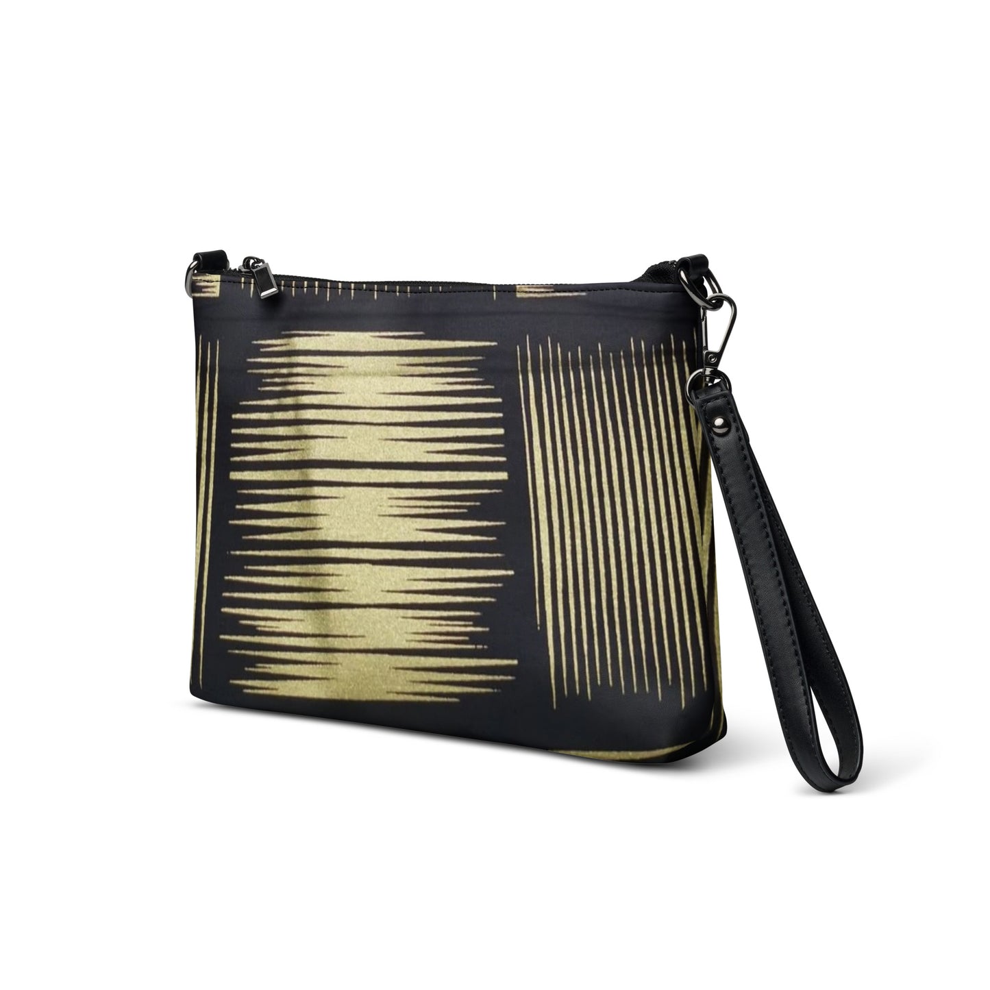 Cream Black Ankara Crossbody Bag