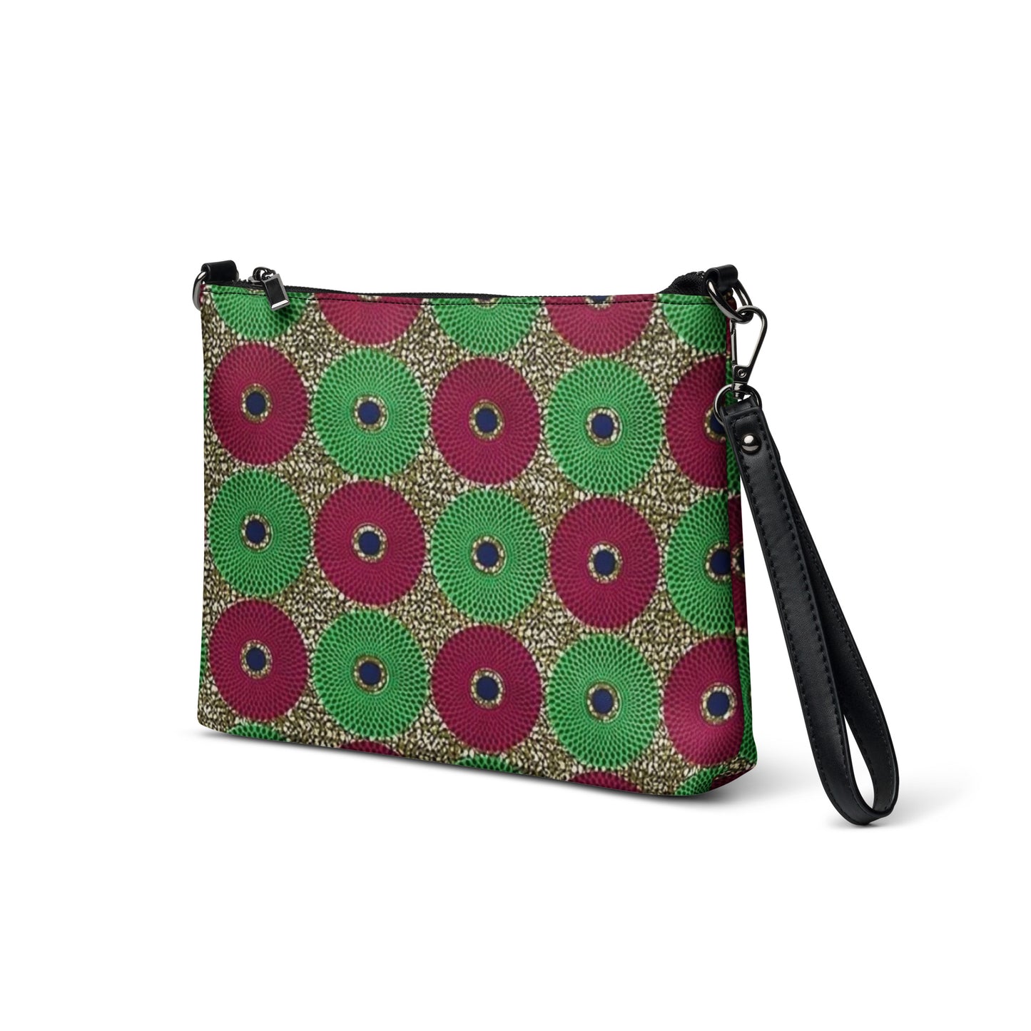 Green Red Mandela Ankara Crossbody Bag