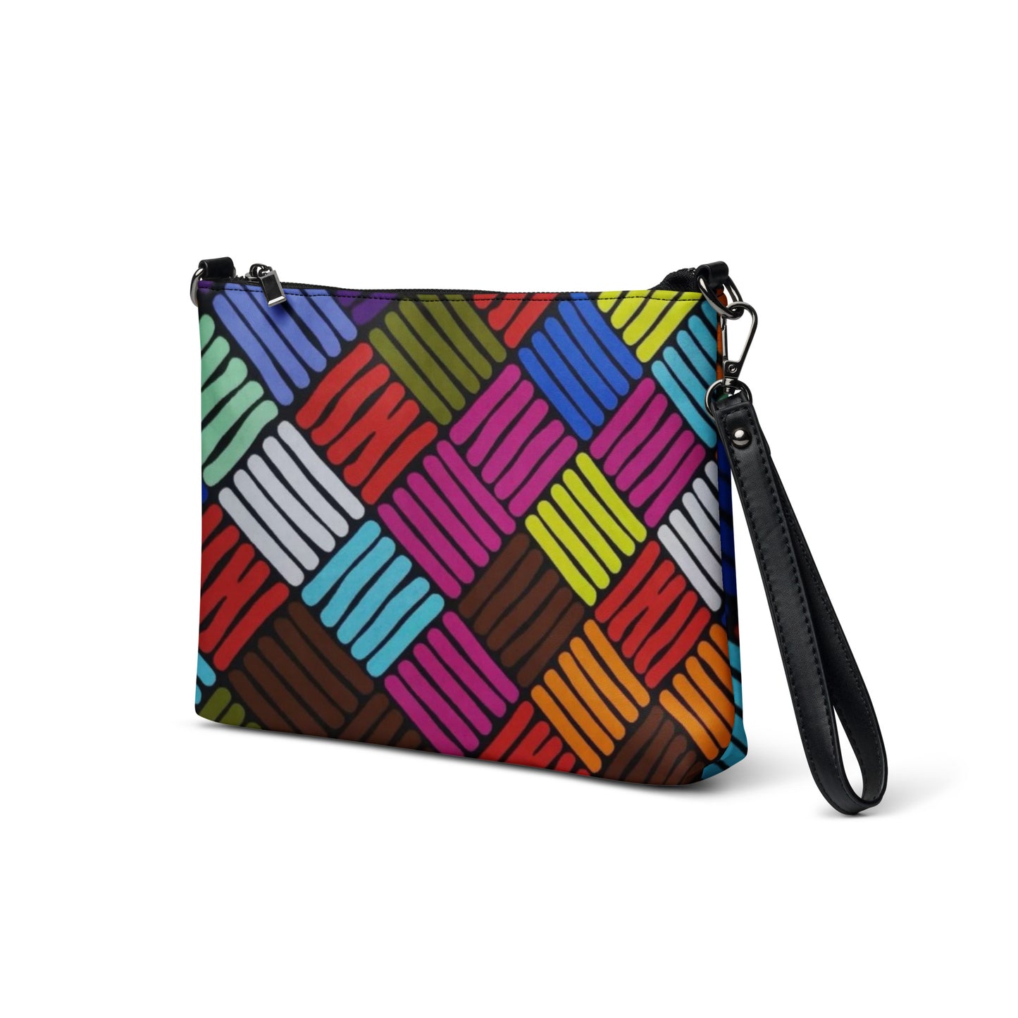 Multicolour Line Square Ankara Crossbody Bag