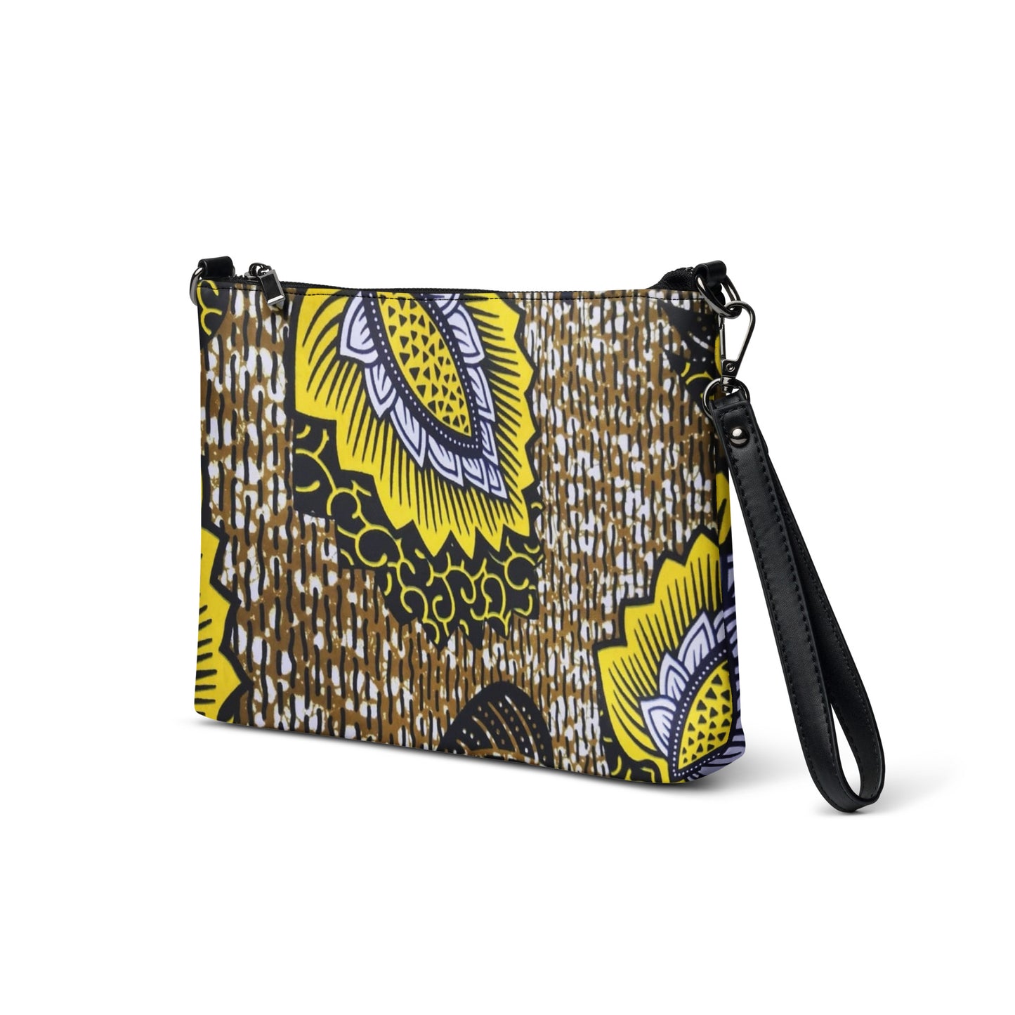 Yellow Brown Ankara Crossbody Bag