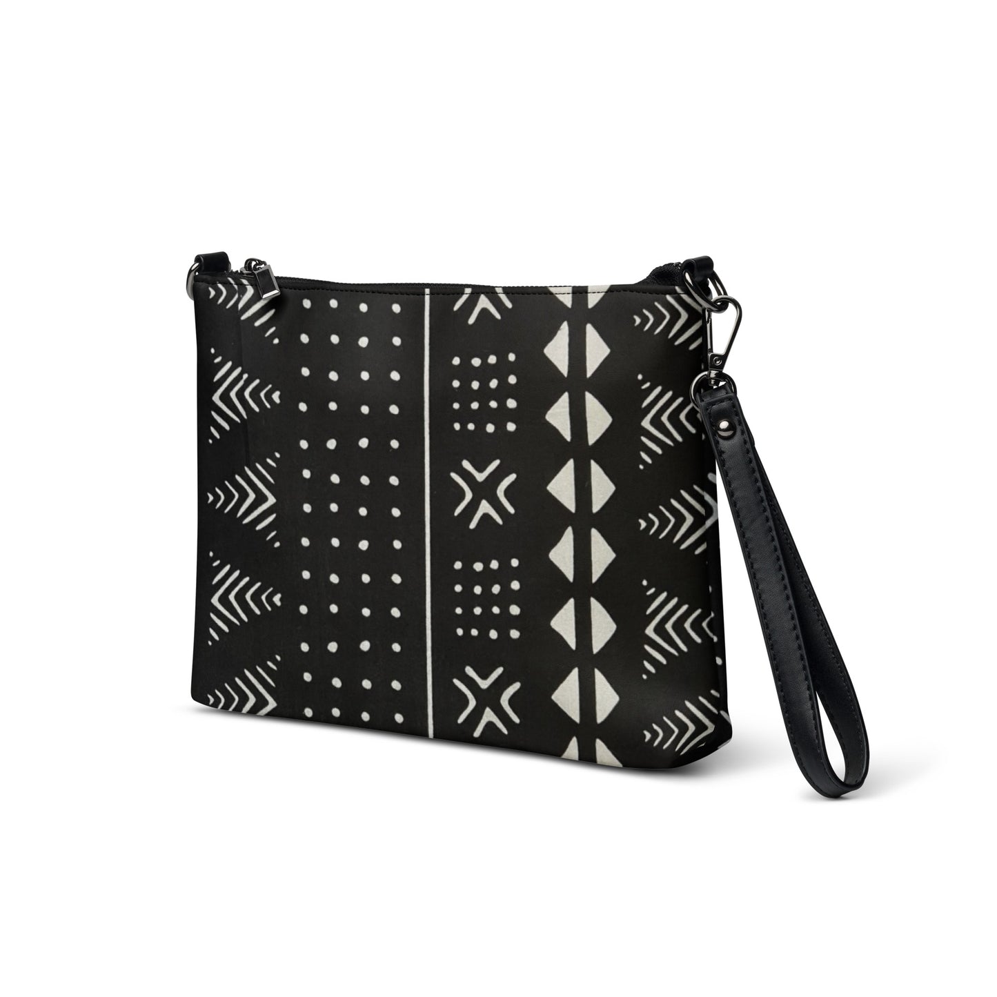 Black & White African Print Ankara Crossbody Bag