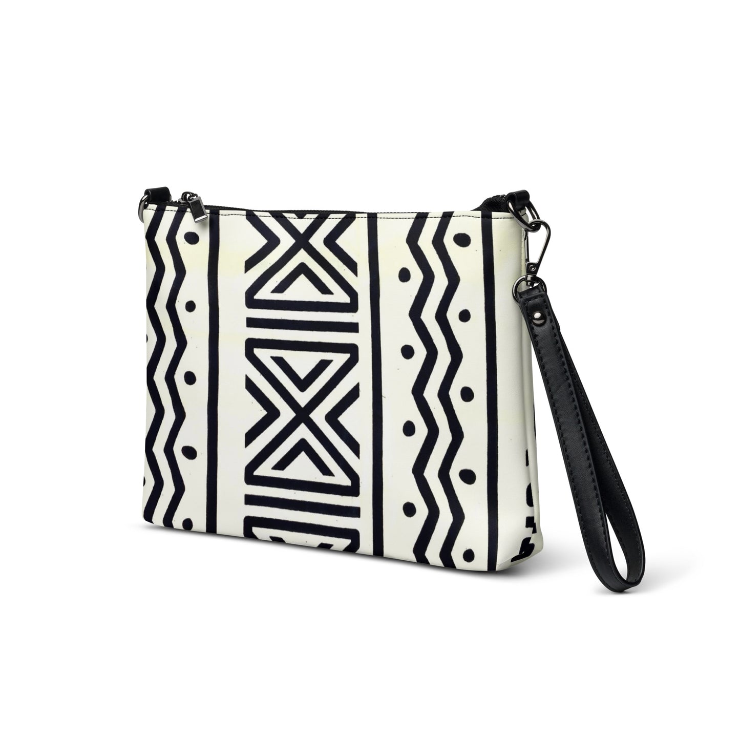 Black & White Bogolan Ankara Crossbody Bag