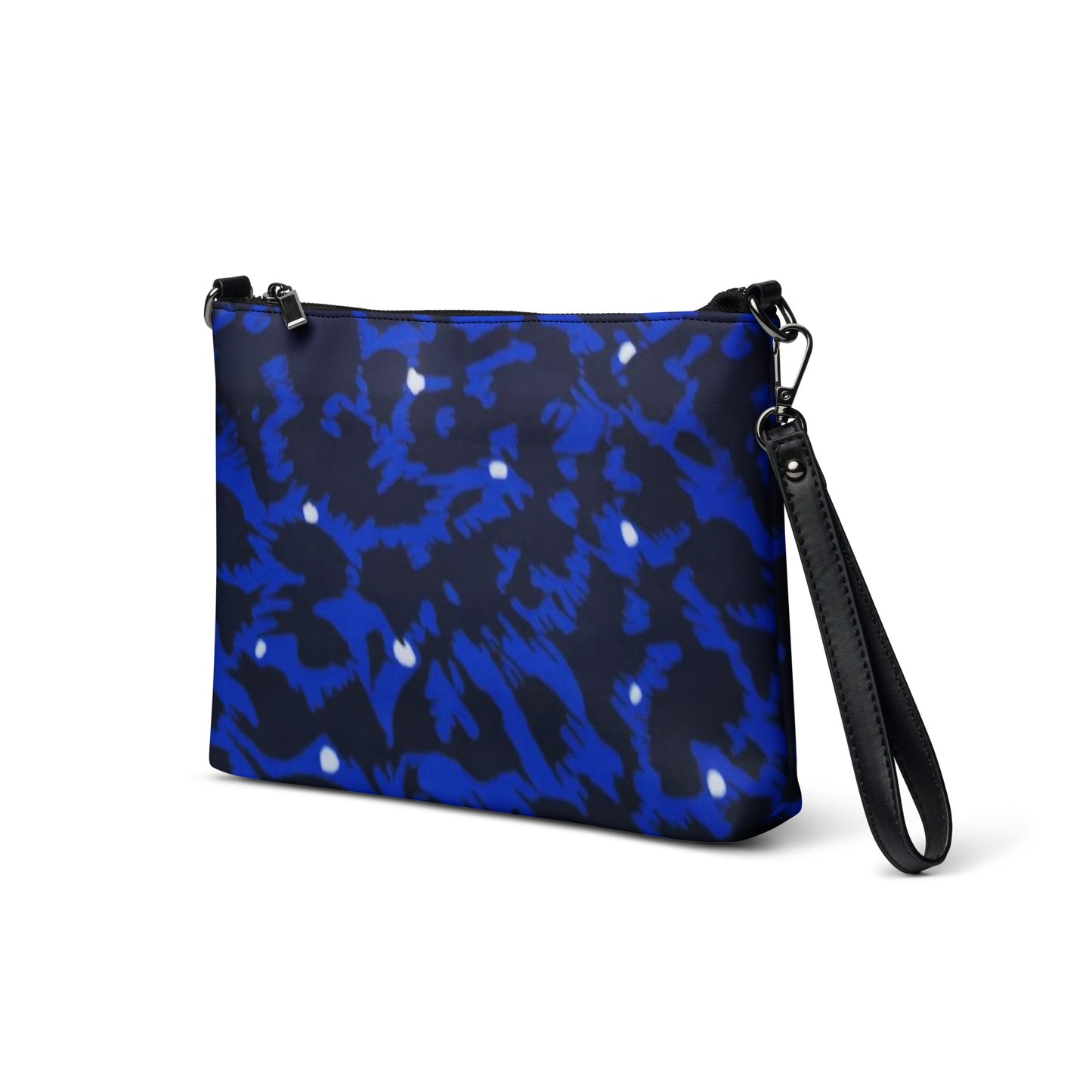 Blue Leopard Ankara Crossbody Bag