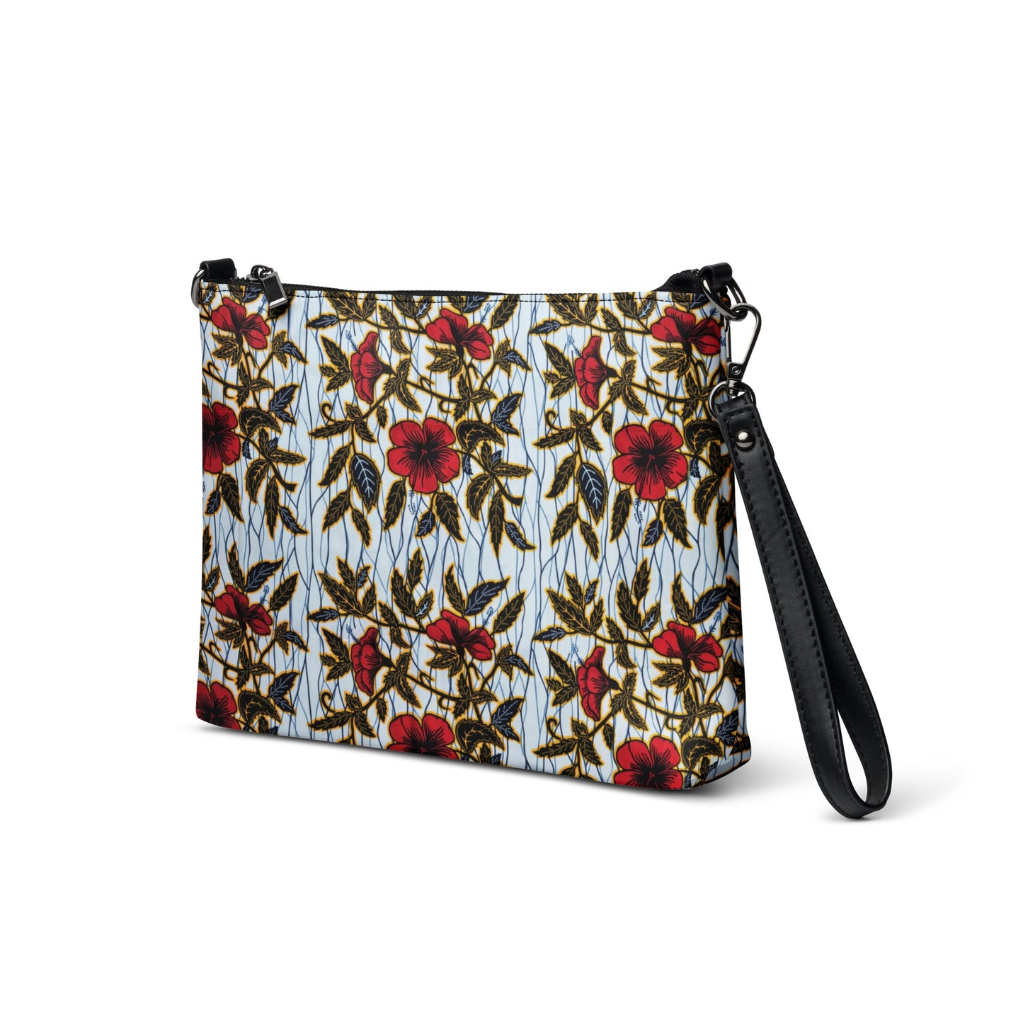 Hibiscus & Leaves Ankara Crossbody Bag