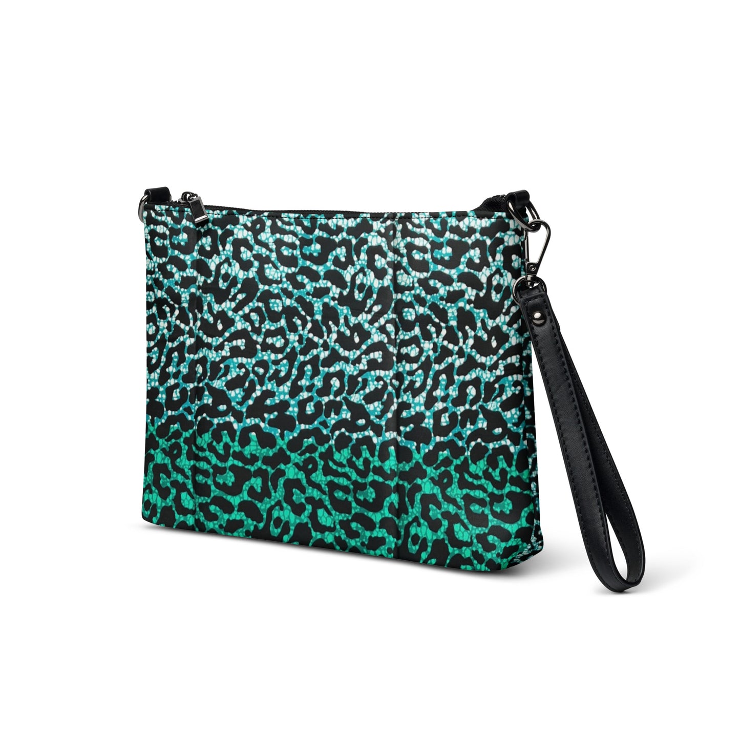 Green Leopard Ankara Crossbody Bag